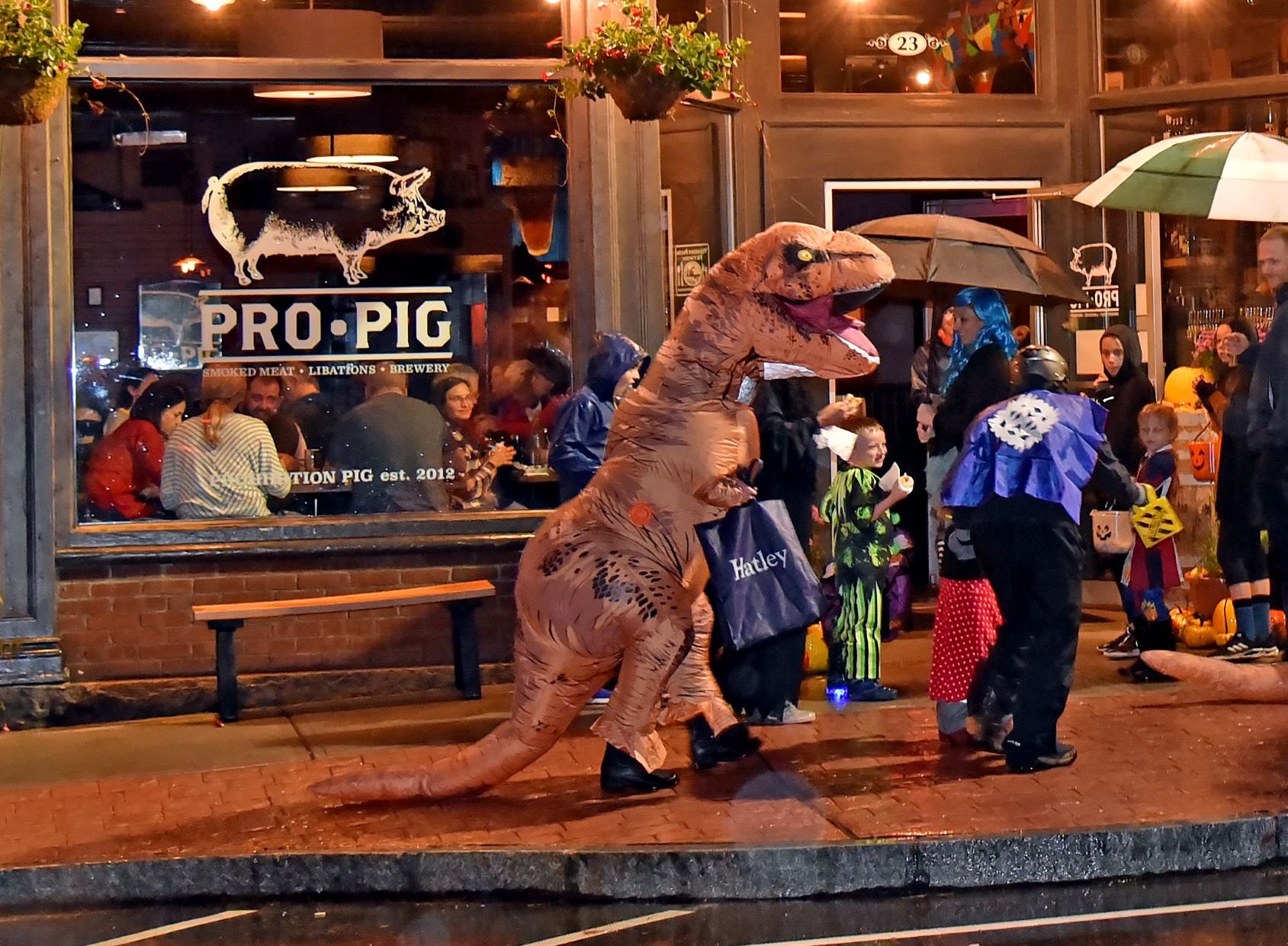  Nothing unusual to see here on Halloween night in downtown Waterbury. Photo by Gordon Miller 