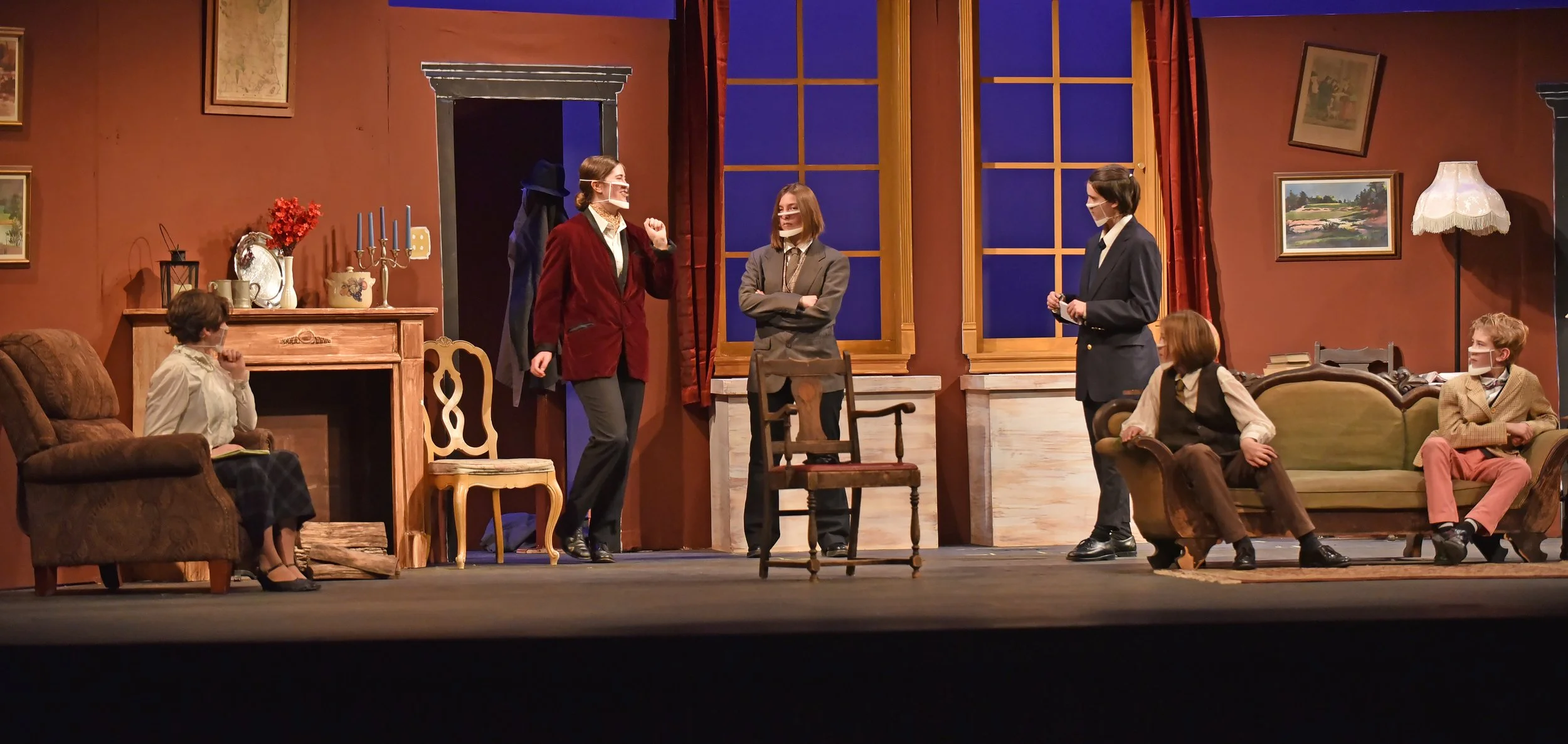   All of the action takes place on one set in the classic Agatha Christie mystery, 'The Mousetrap.' Photo by Gordon Miller  