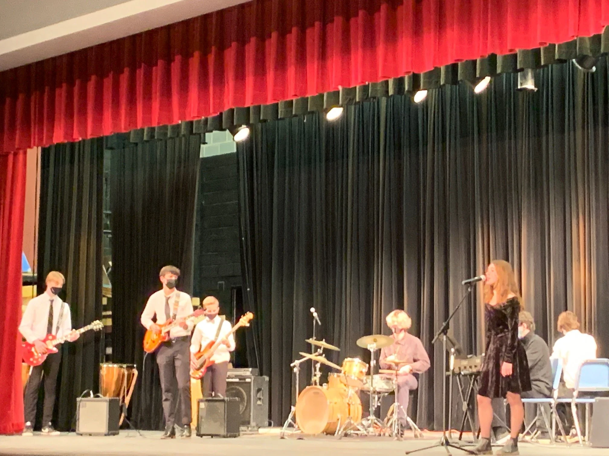   Wanda Sullivan (right) sings Stevie Wonder's "Superstition" with the Jazz Band. Photo by Lisa Scagliotti  