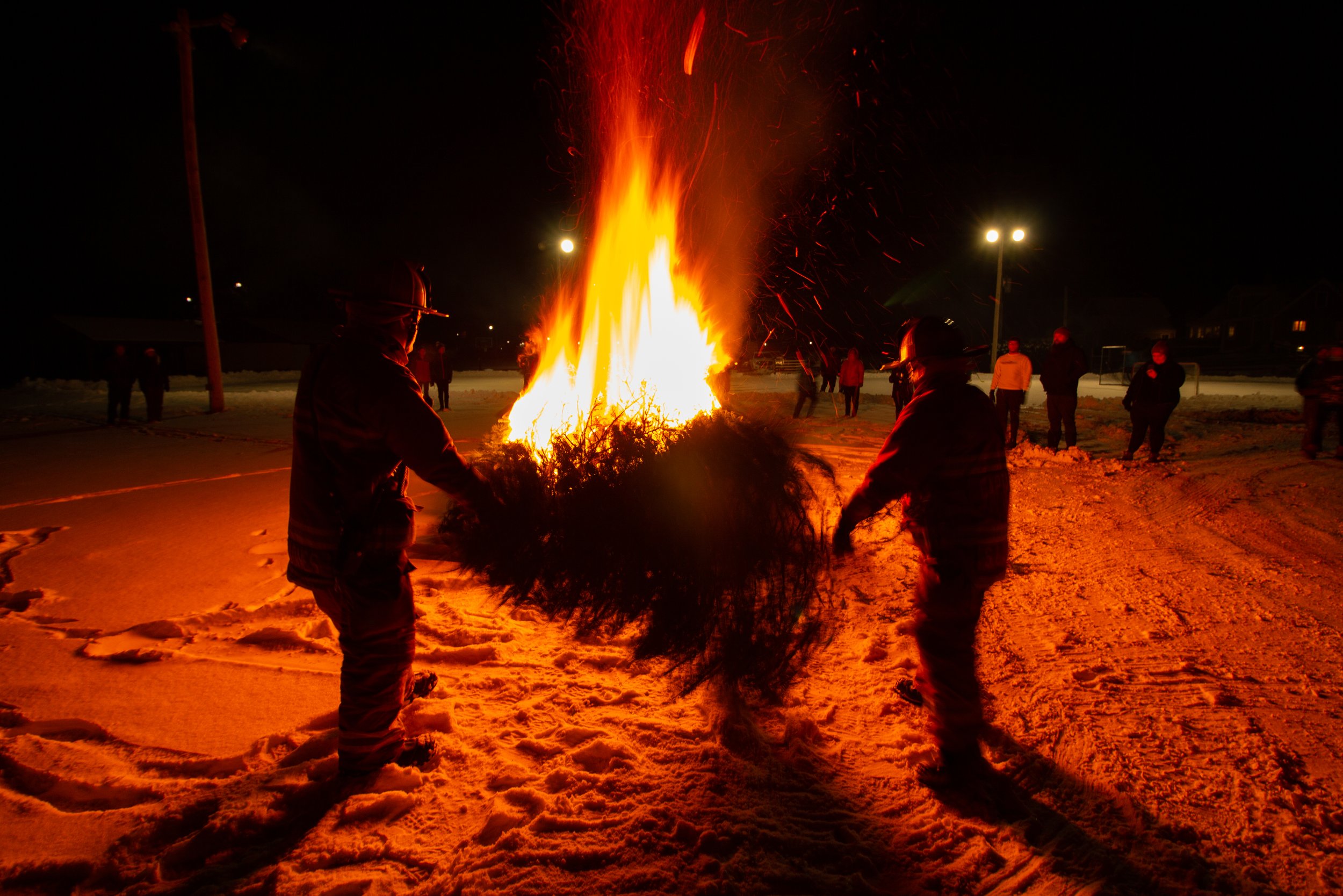  The Christmas tree bonfire is a tradition in Waterbury. Photo by Tyler Keefe 