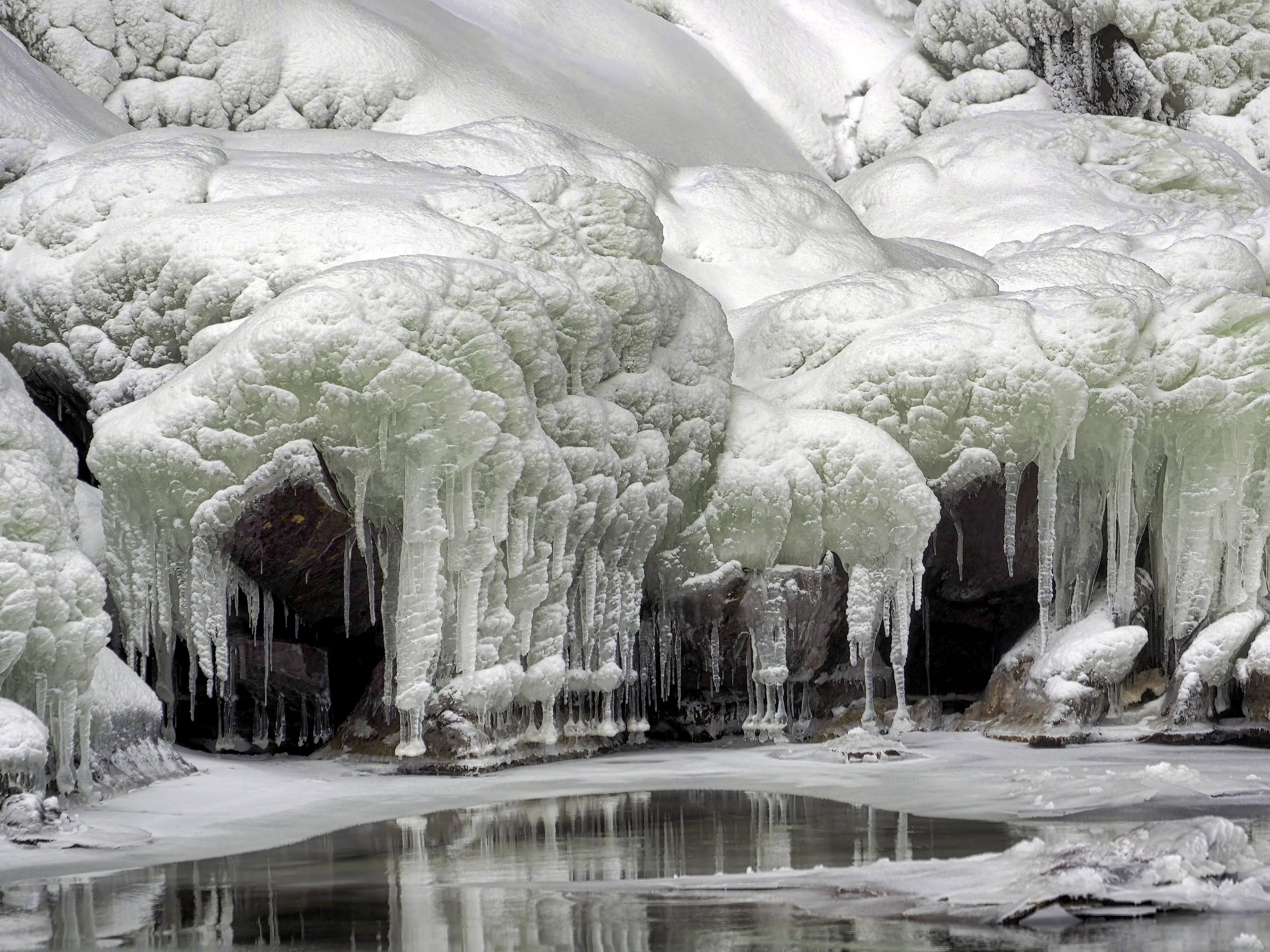  Bolton Falls on the Winooski River freezes in spectacular formations. Photo by Gordon Miller  