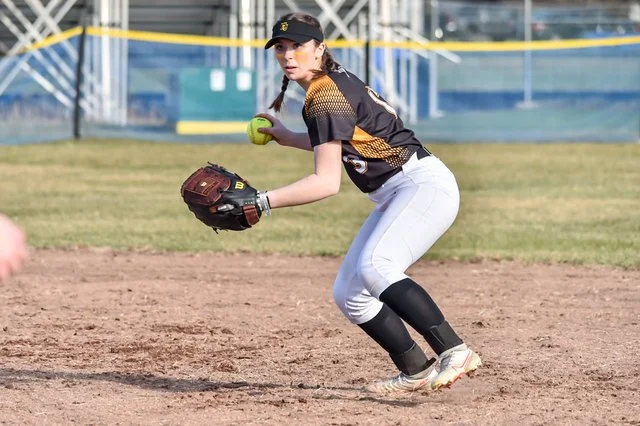   Cadance Hammond makes a play at second base. Photo by Al Frey  