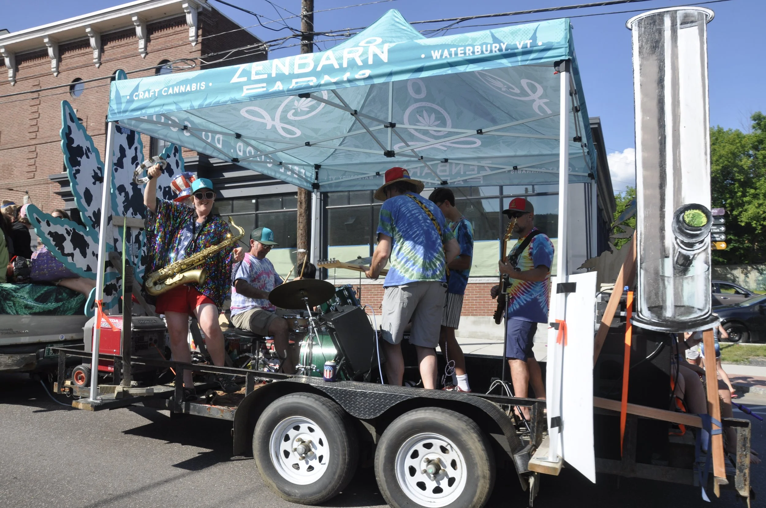  ZenBarn’s band adds some flair and funk to the parade. Photo by Lisa Scagliotti 