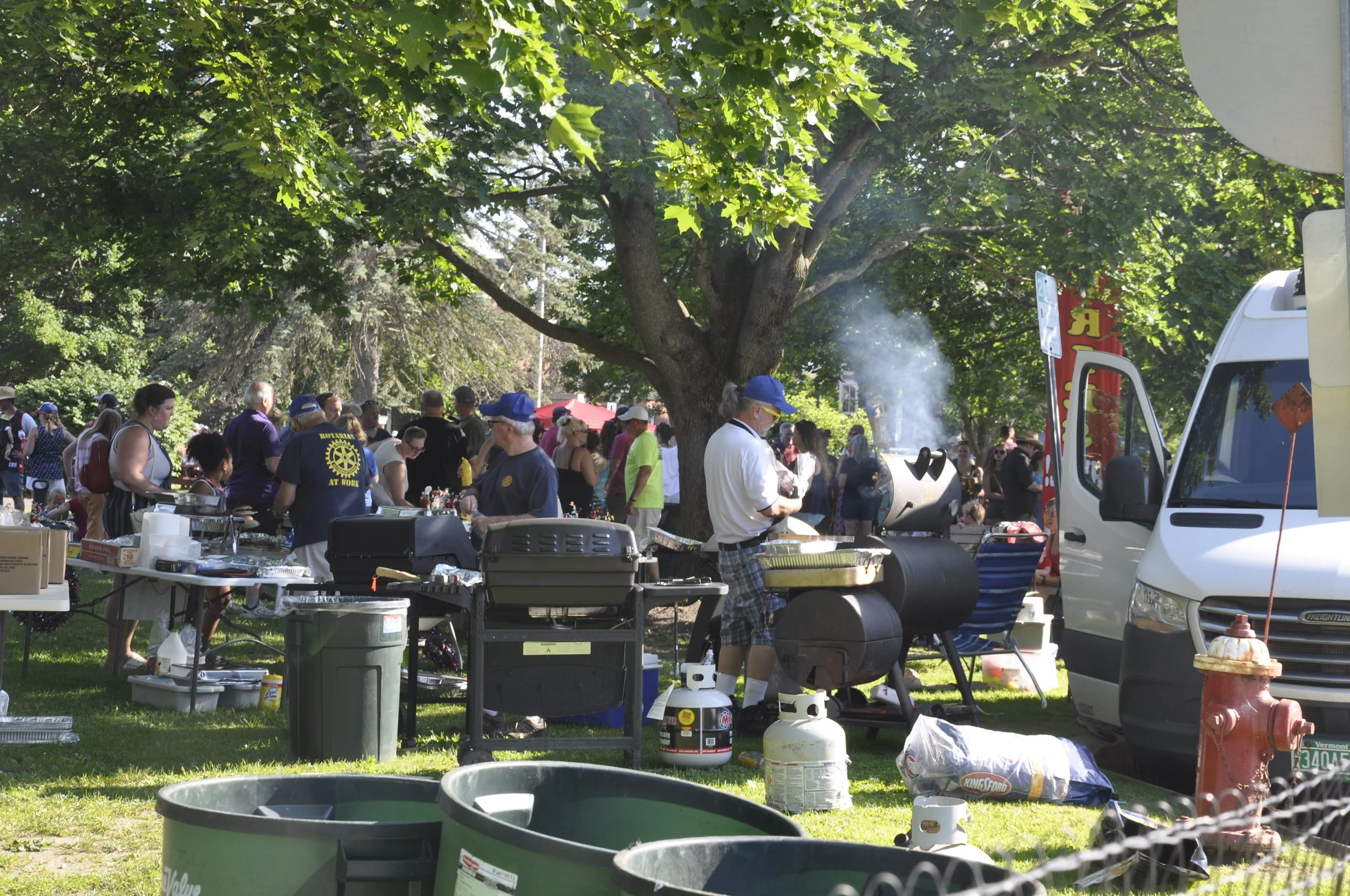  Rotarians fire up the grills at Rusty Parker Memorial Park. Photo by Lisa Scagliotti 