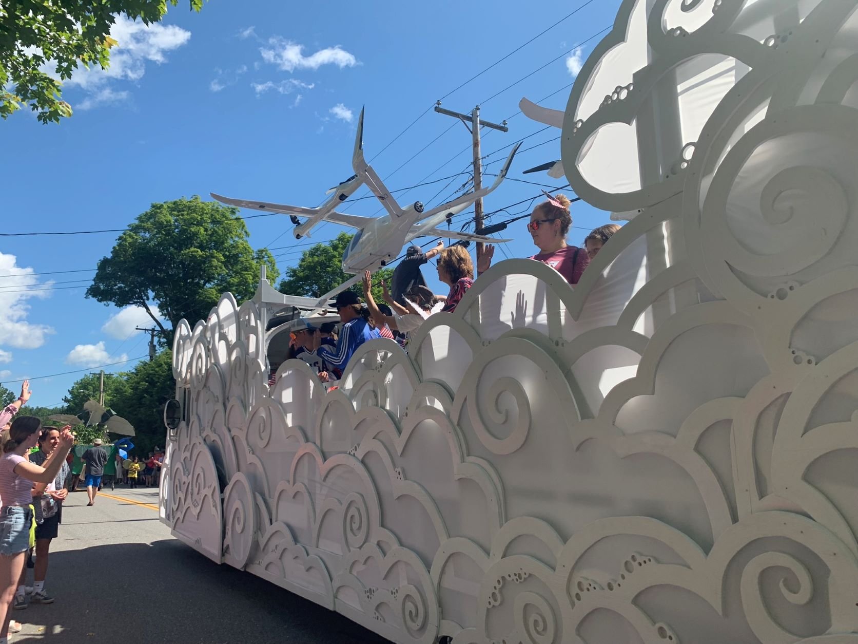  Beta Technologies, the manufacturer of electric-powered aircraft in South Burlington, brought its plane-in-the-clouds themed float.  