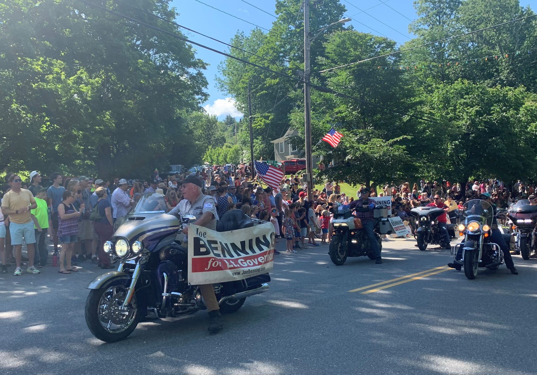  A handful of politicians join the procession including state Sen. Joe Benning, R-Caledonia, a GOP candidate for lieutenant governor. 