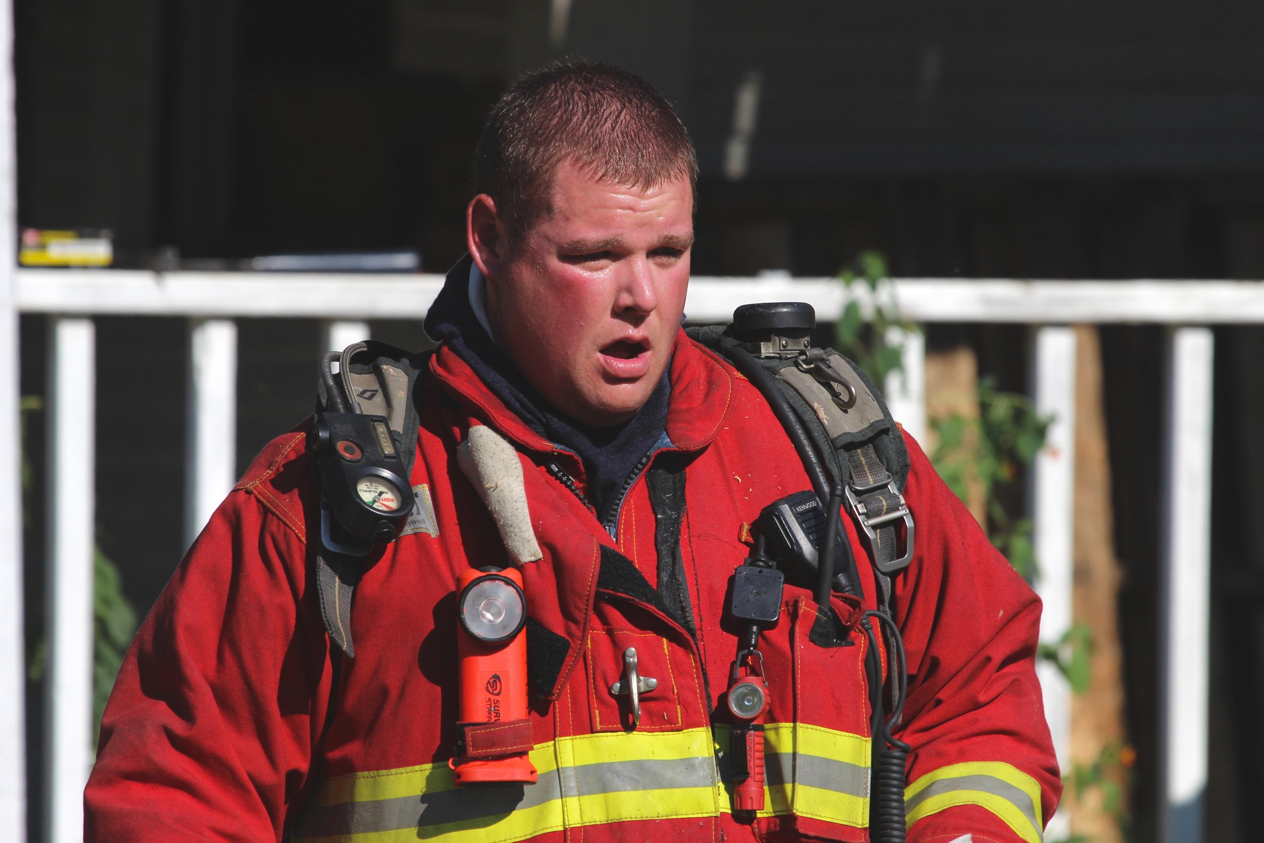   Waterbury Firefighter and Training Officer Kyle Guyette. Photo by René Morse  