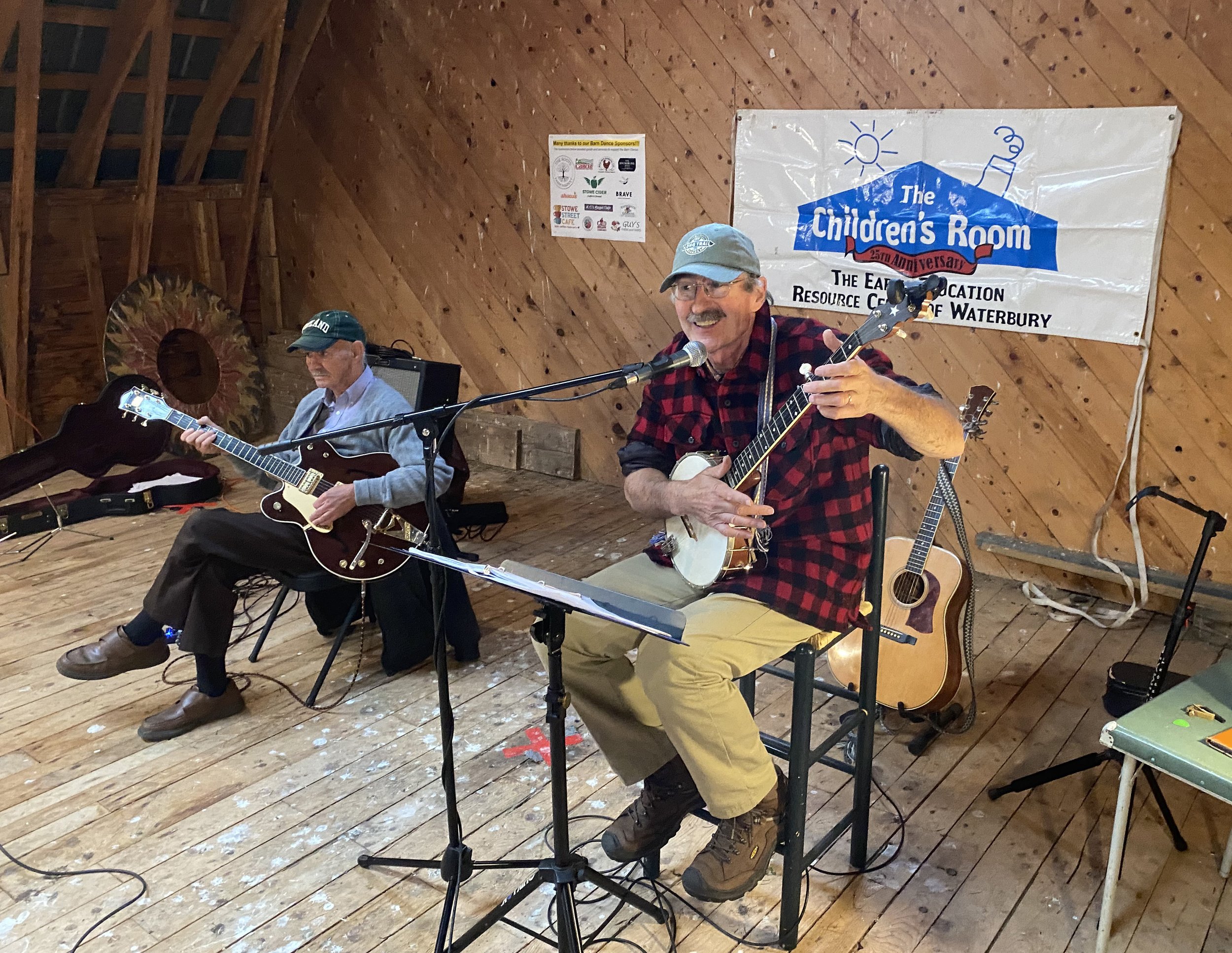  Steve Lotspeich and Joe Gagnon - a.k.a. "The Valley Cats" - supplied folksy tunes including kid favorites like the Hokey Pokey, Here We Go Looby Loo and the Chicken Dance. Photo by Gordon Miller  