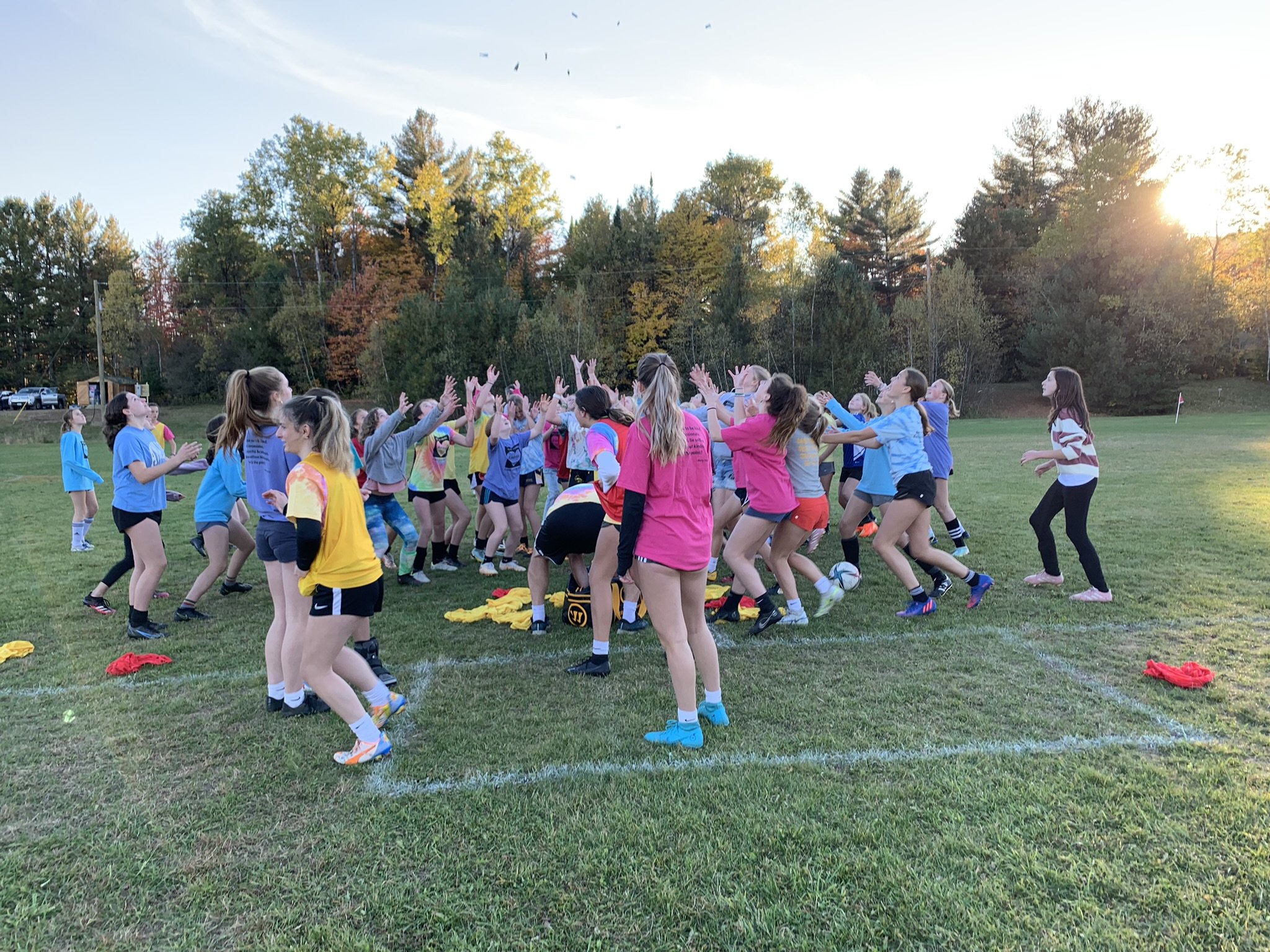  Candy gets tossed to the older kids. 