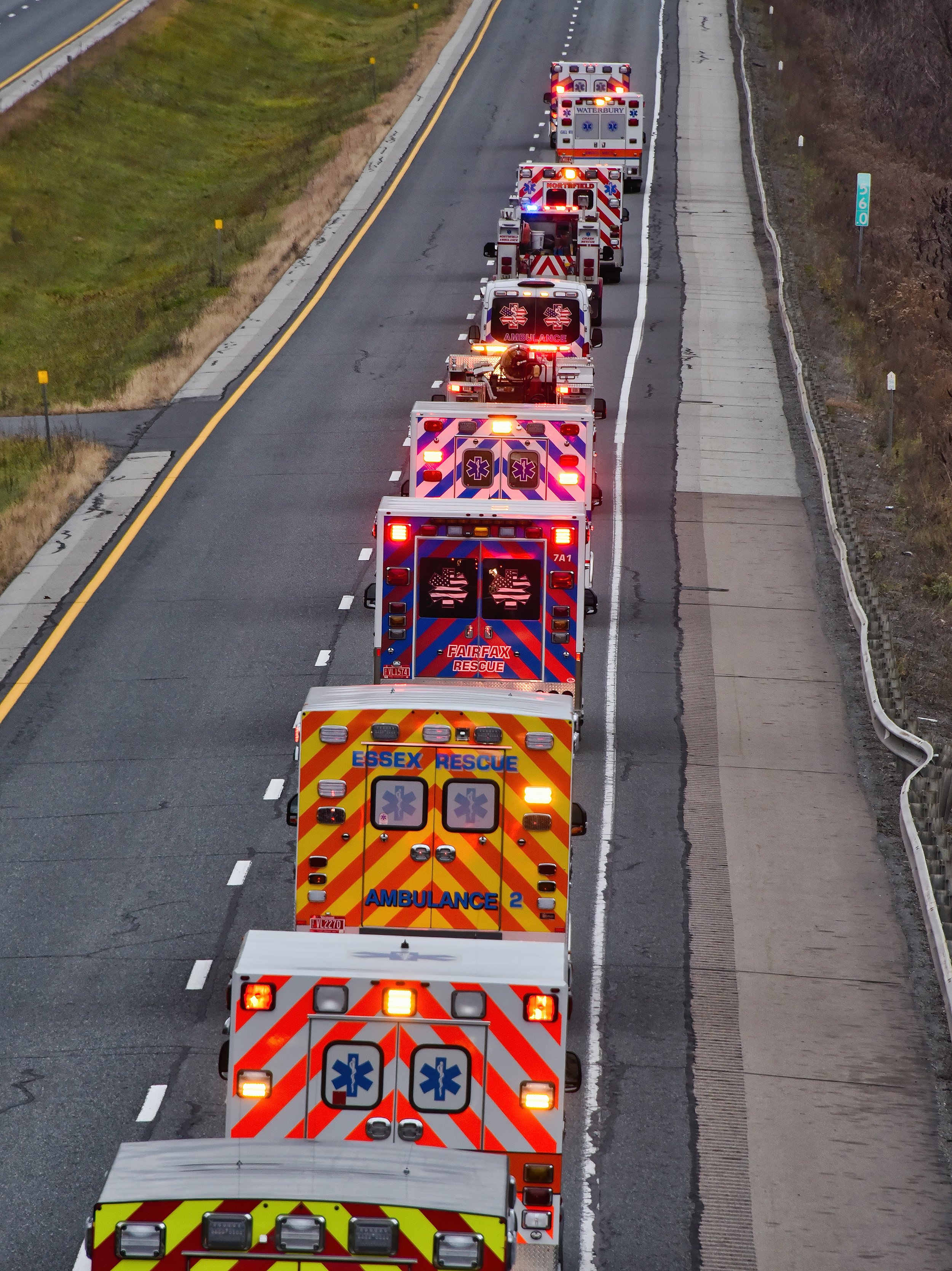  The ambulance line passes under Rt. 2 as it heads down the highway. Photo by Gordon Miller 