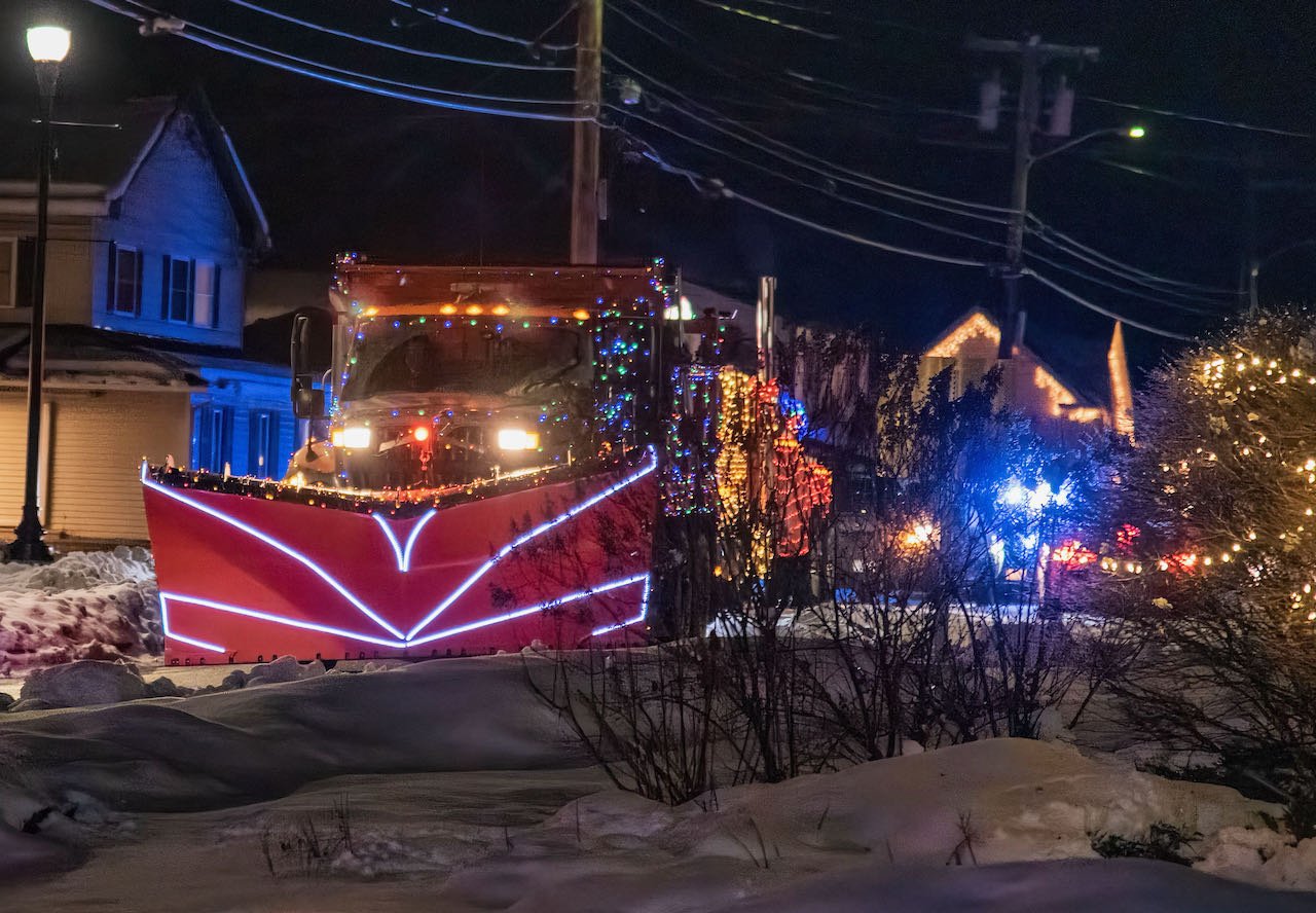   The VTrans lighted plow is named Rudolph. Photo by Gordon Miller  