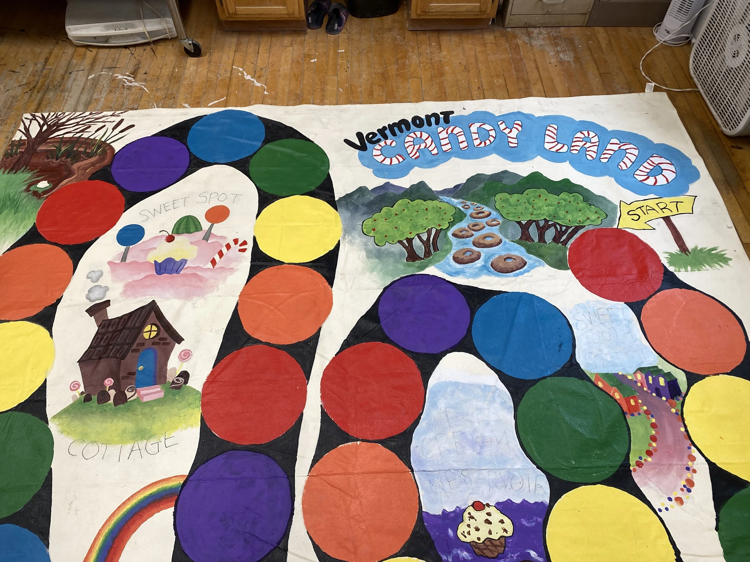  A nod to the original, Winterfest Candy Land is uniquely a Vermont version of the game. Photo courtesy MakerSphere  