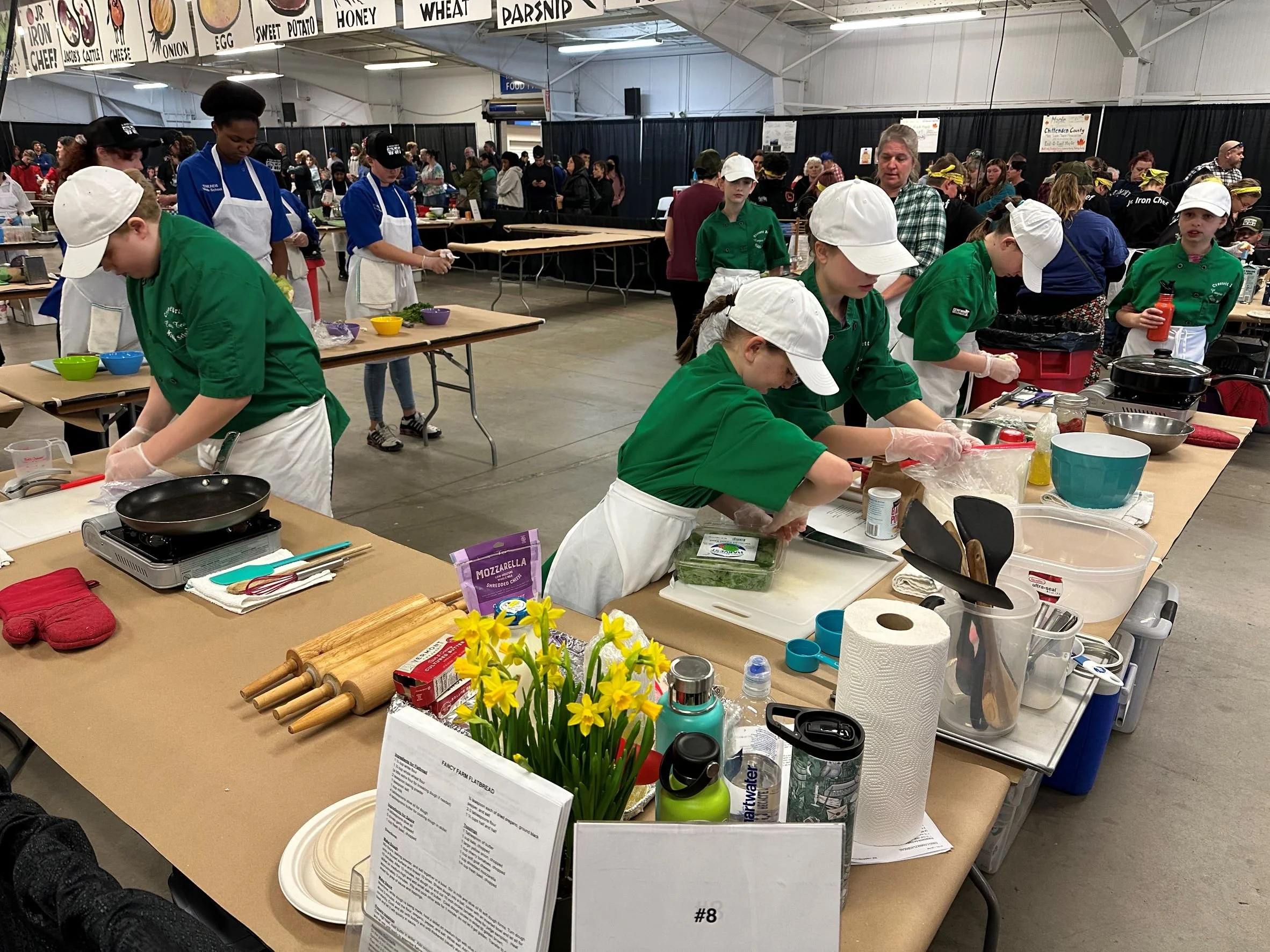   At the competition. The sixth and seventh grade team won the Local Lively Award for their flatbread. Photo by Erika Dolan  