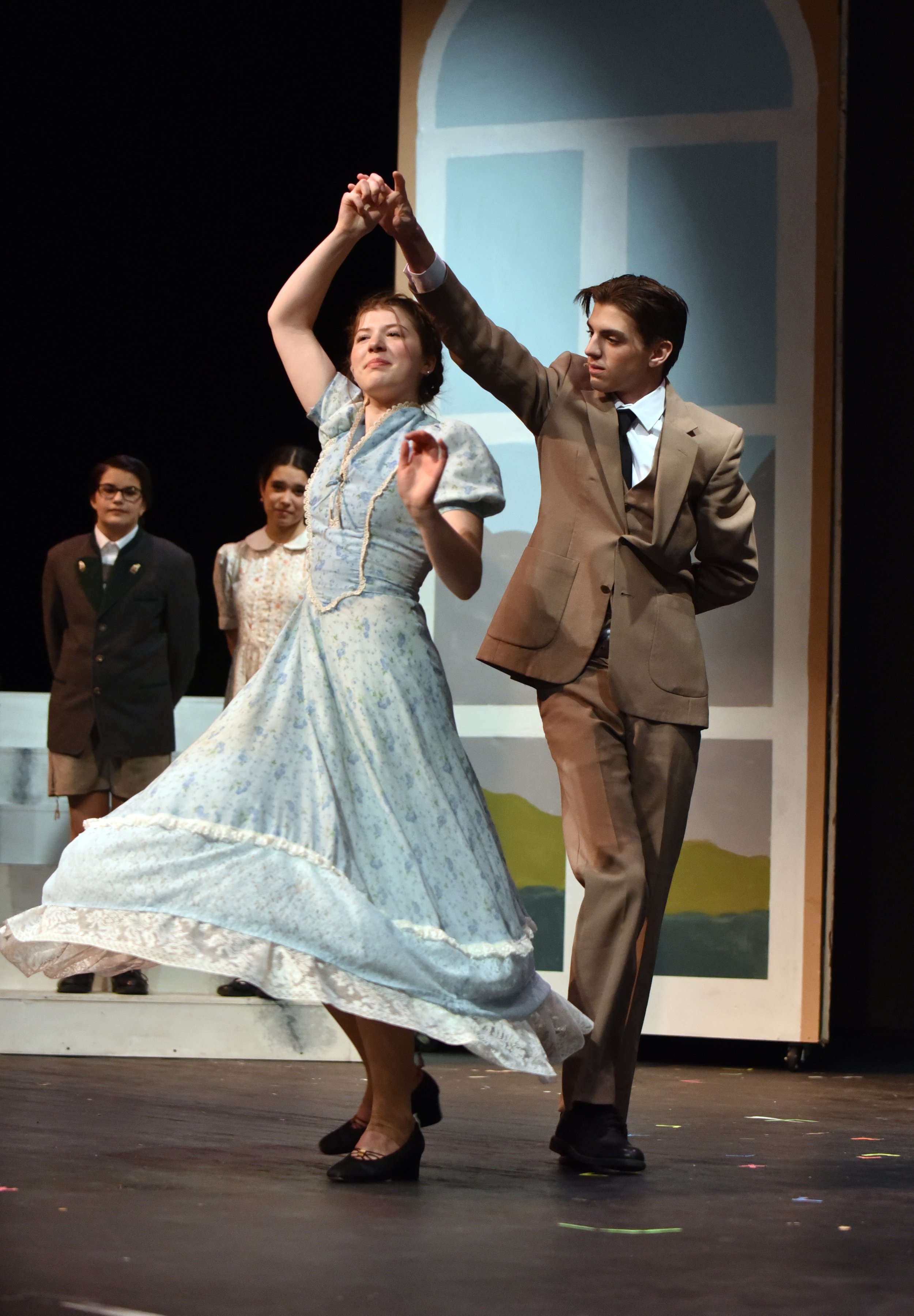  Maria (Abby Holter) and the captain (Christopher Cummiskey) share a dance. Photo by Gordon Miller 