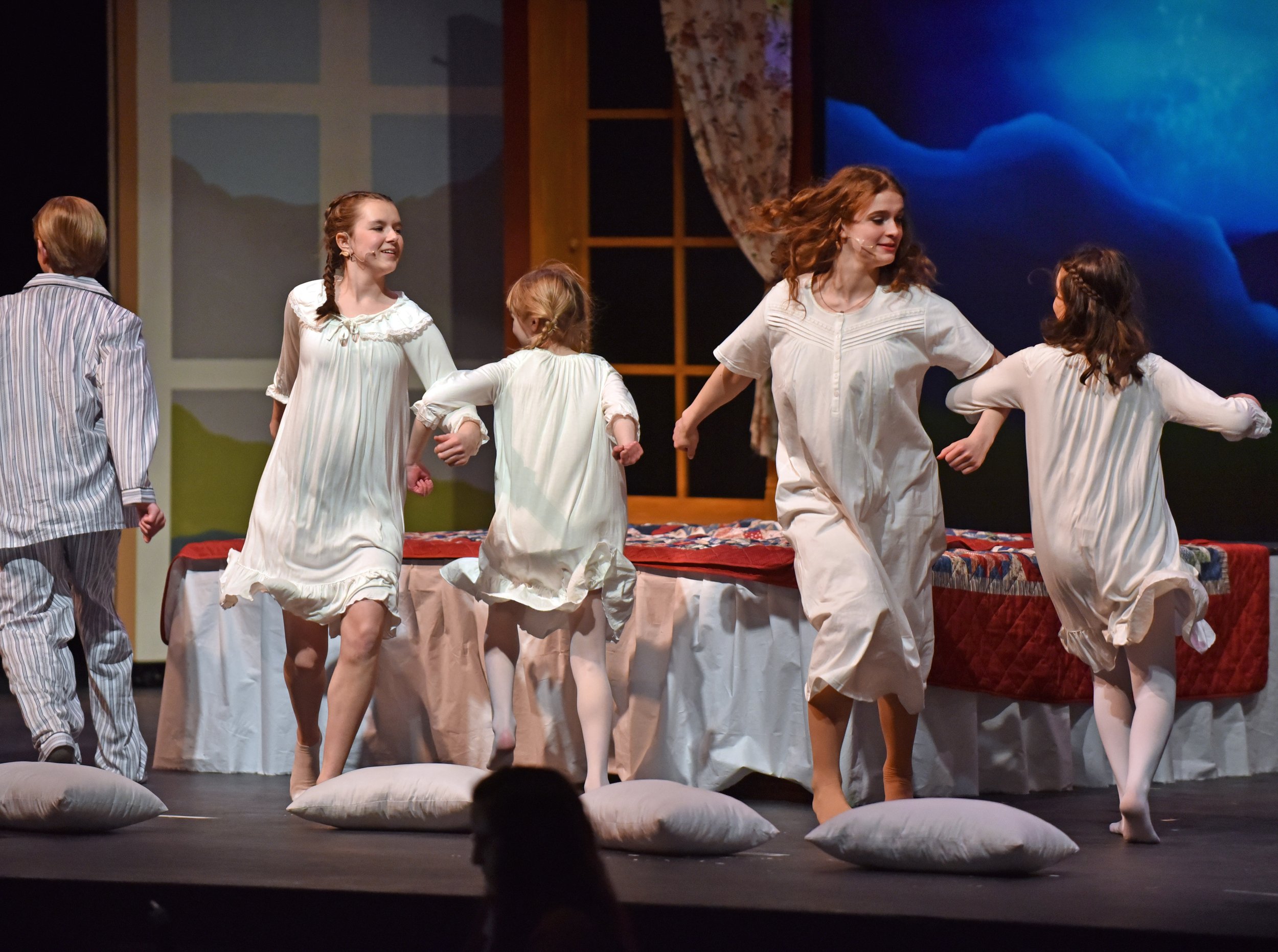  The Von Trapp children are cast by Harwood MS/HS, Crossett Brook Middle School and Waitsfield Elementary students. Photo by Gordon Miller 