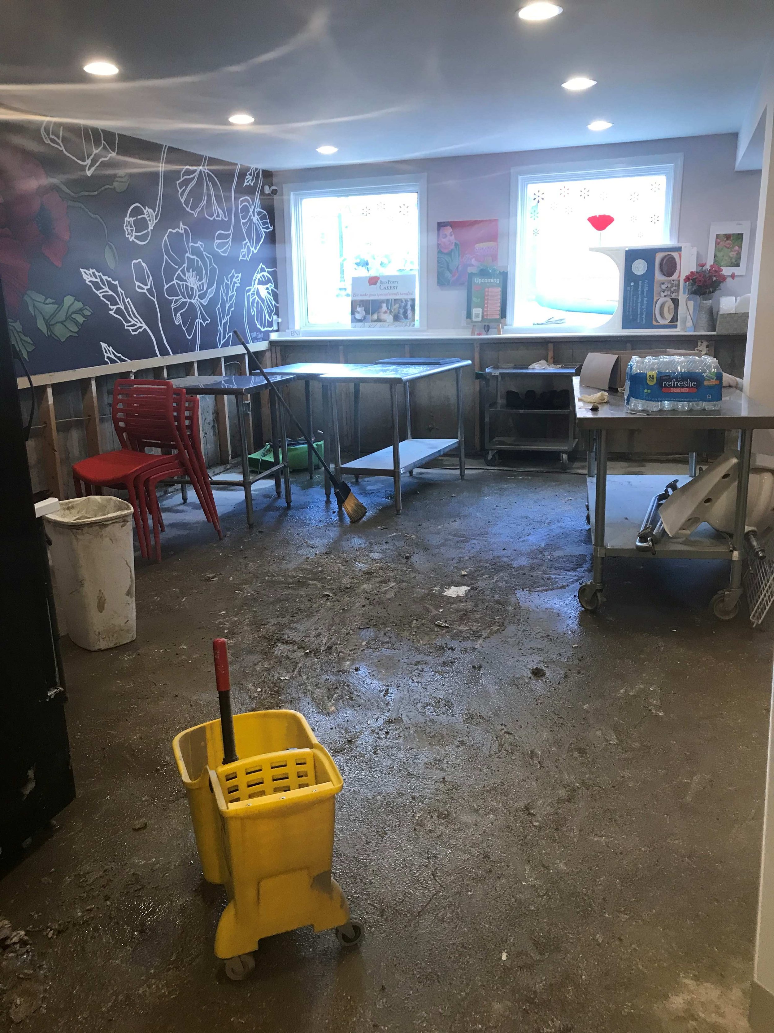  The flood filled Red Poppy's kitchen, leaving a coating of mud behind. Courtesy photo 