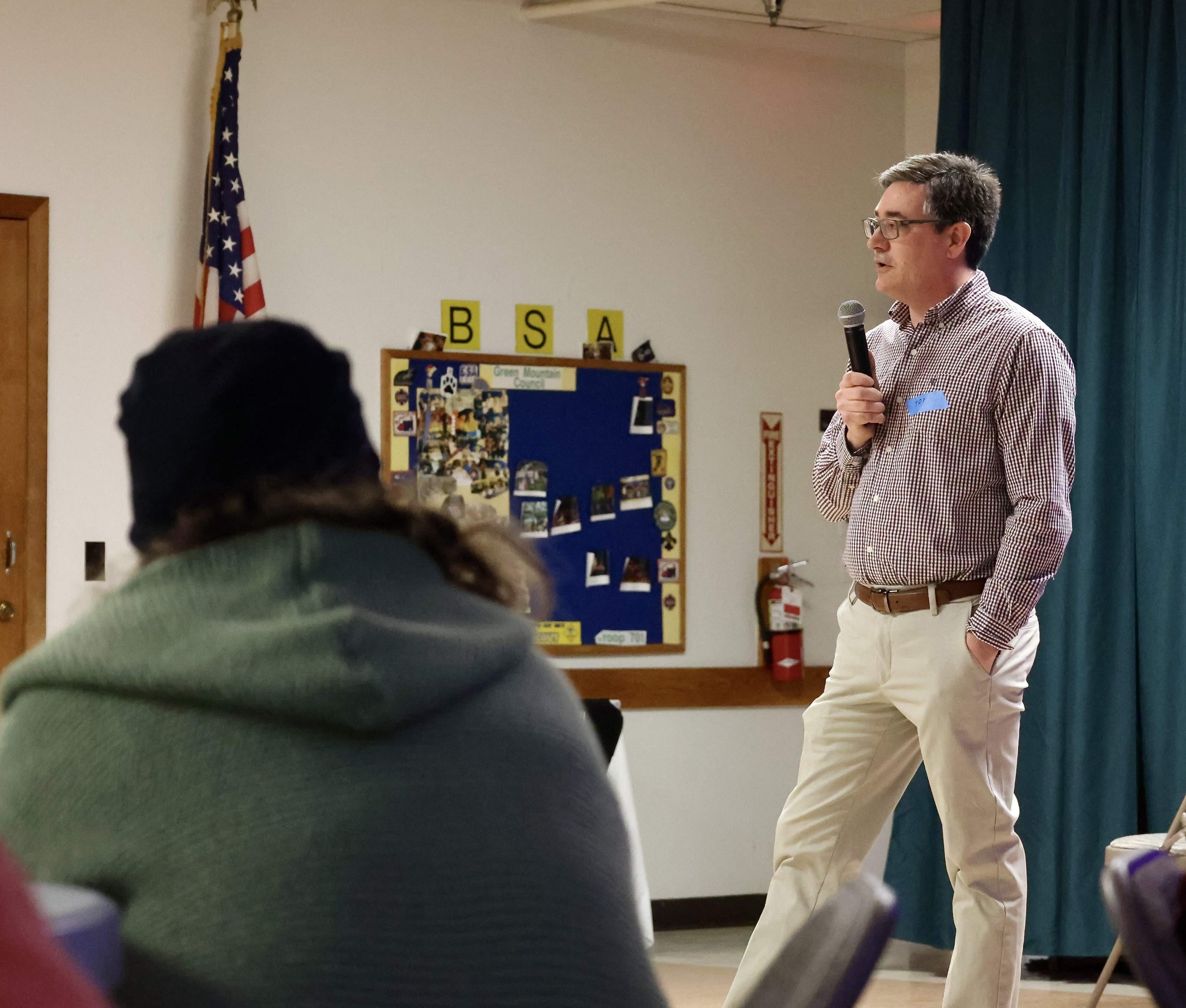  Waterbury Municipal Manager Tom Leitz offers remarks. Photo by Catherine Morrissey 