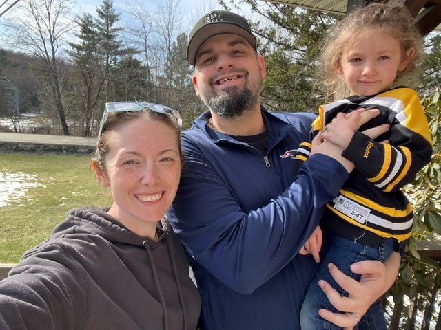   Jo Wood, Chris Morin, Riley Morin all watched the eclipse from Ripley Road in Waterbury. Photo by Jo Wood  