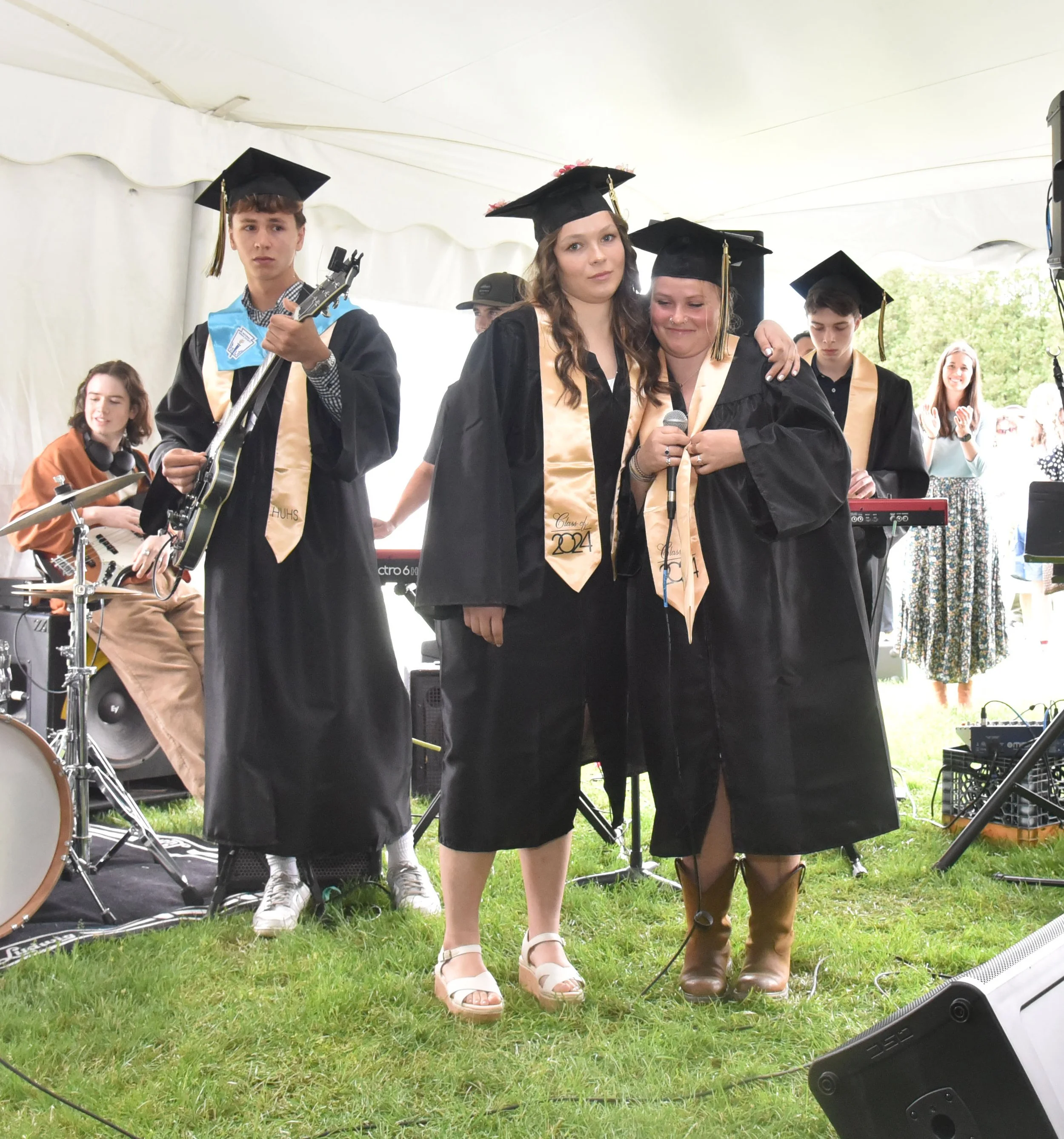  Senior chorus and band members perform one last time with their groups. Photo by Gordon Miller 