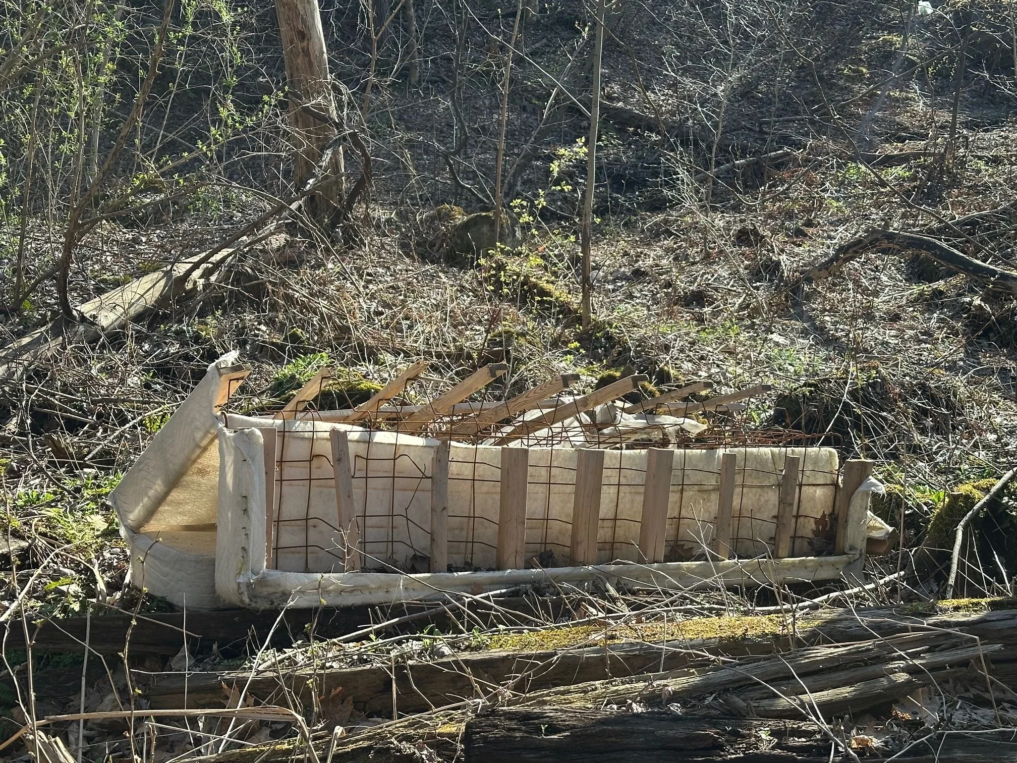  A broken box spring from Farr Road. Photo by Lisa Scagliotti 
