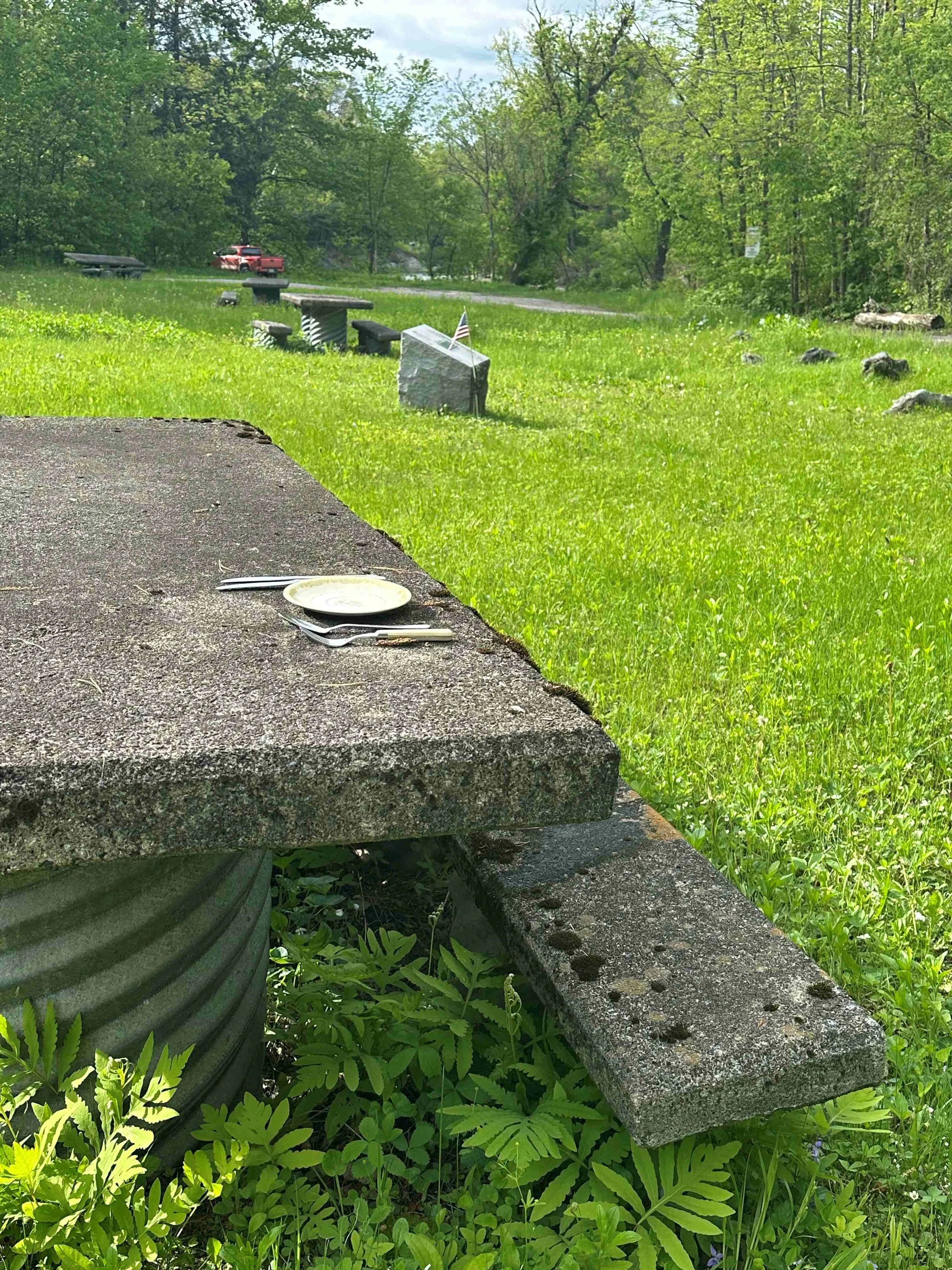 A neighbor to the Rt. 2 park keeps a place setting in Haseltine's honor as a fallen comrade military tradition. Photo by Lisa Scagliotti