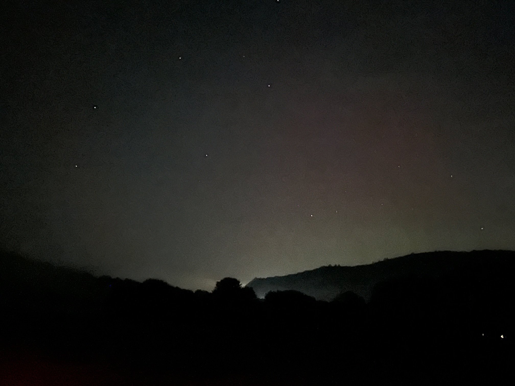   From Farr's Field looking north with some headlight glow on Interstate 89. Photo by Lisa Scagliotti  
