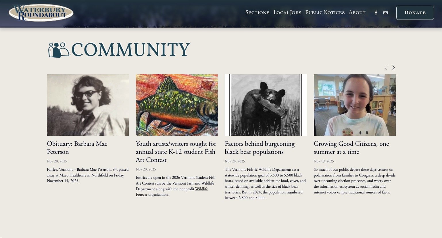 Local Civic Journalism Awards to invest $100,000 in Vt. news, including Waterbury Roundabout
