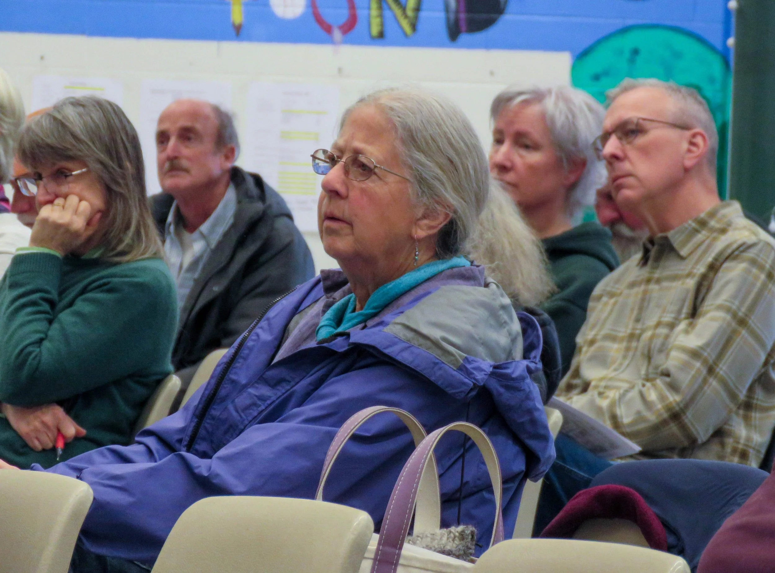  Harwood School Superintendent Mike Leichliter (right) is among meeting attendees. Photo by Shawnee Perry 