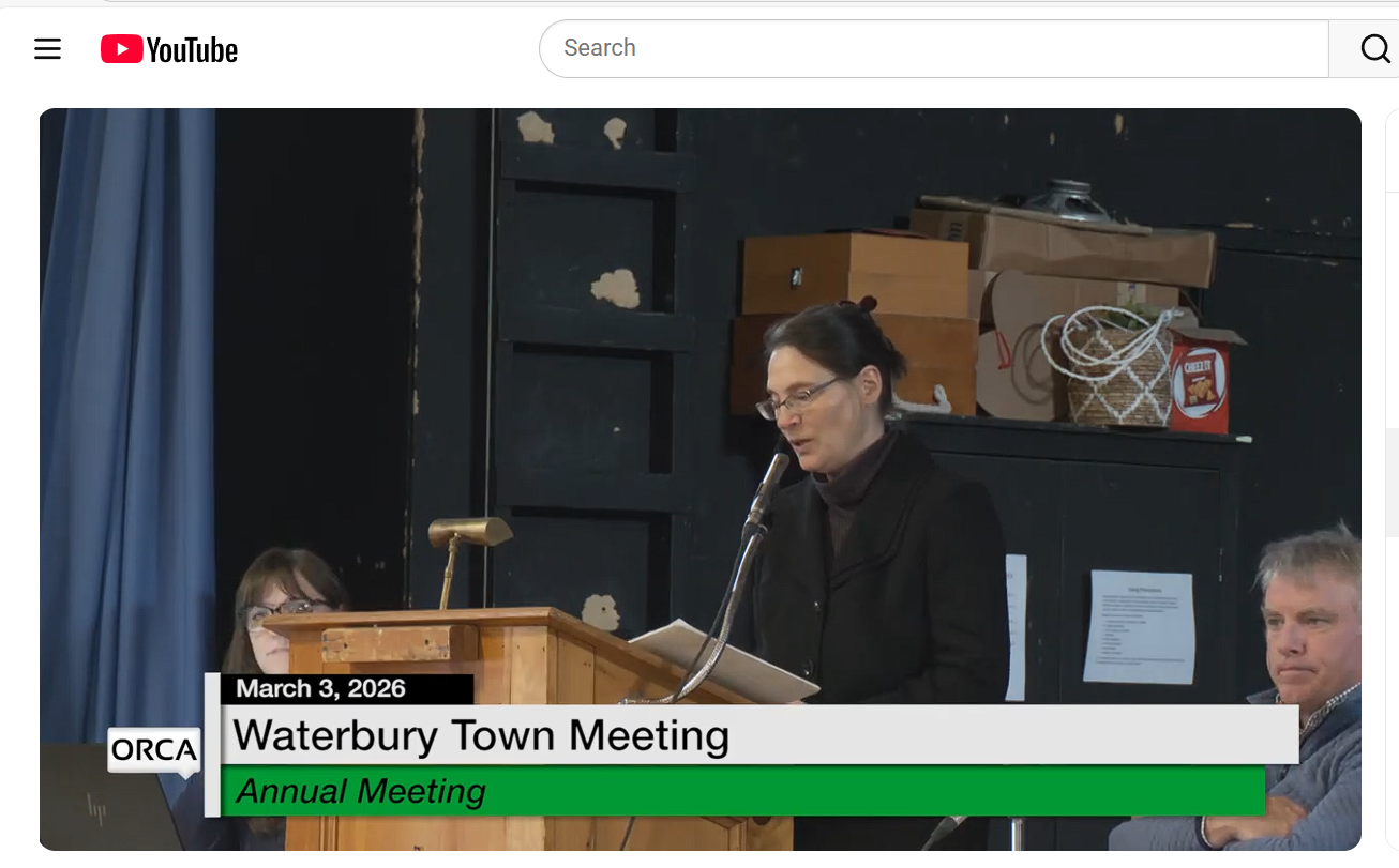 Watch the Waterbury Town Meeting video recording 
