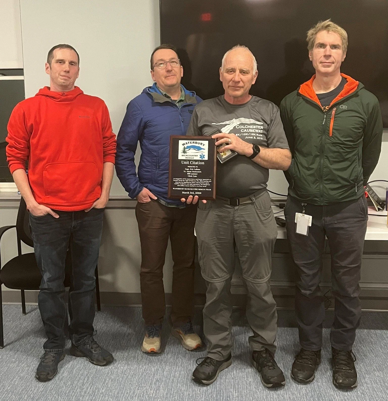 Backcountry rescuers recognized after subzero Camel's Hump mission