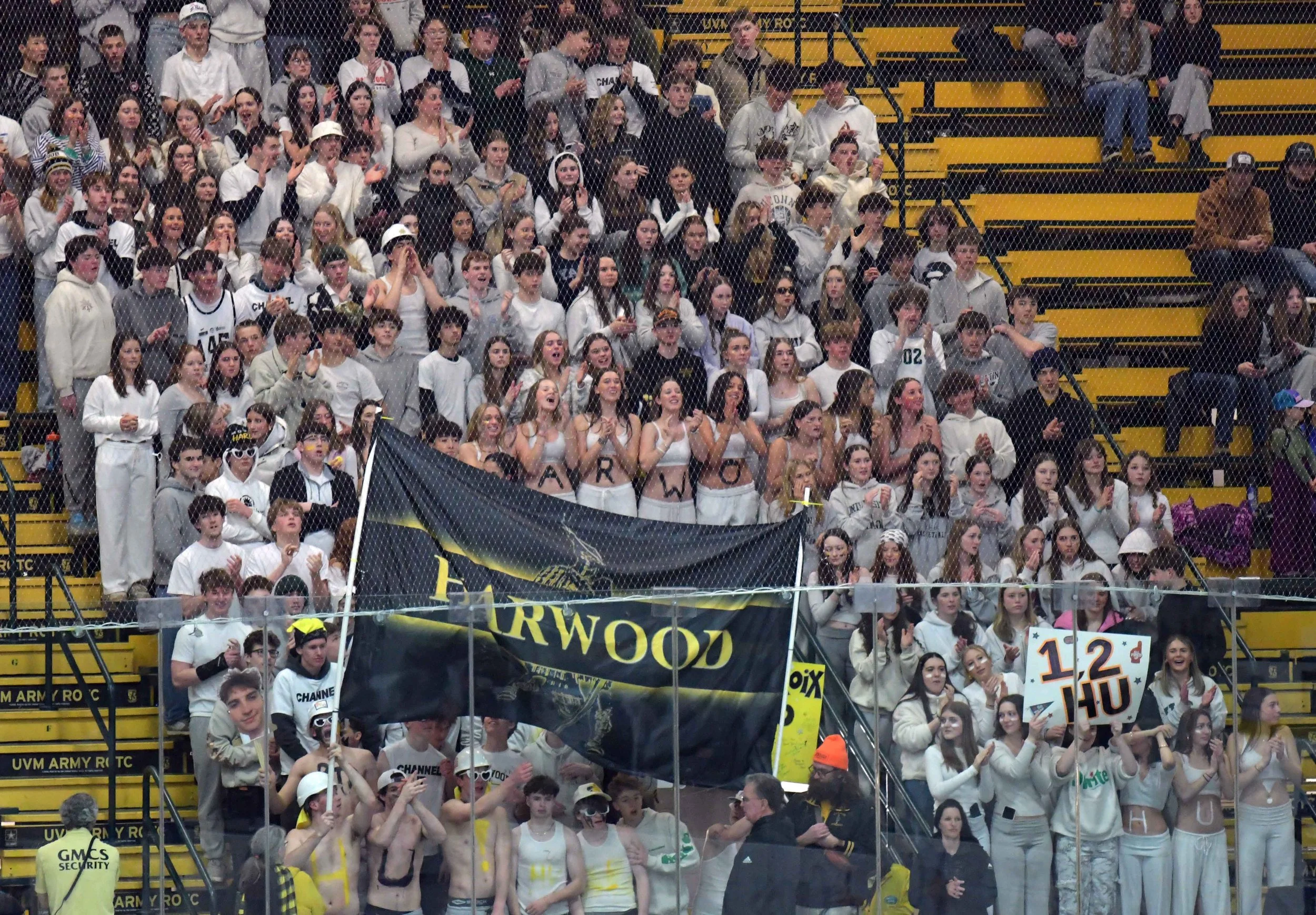   Student spirit dress theme for the final was "white out." Photo by Gordon Miller  