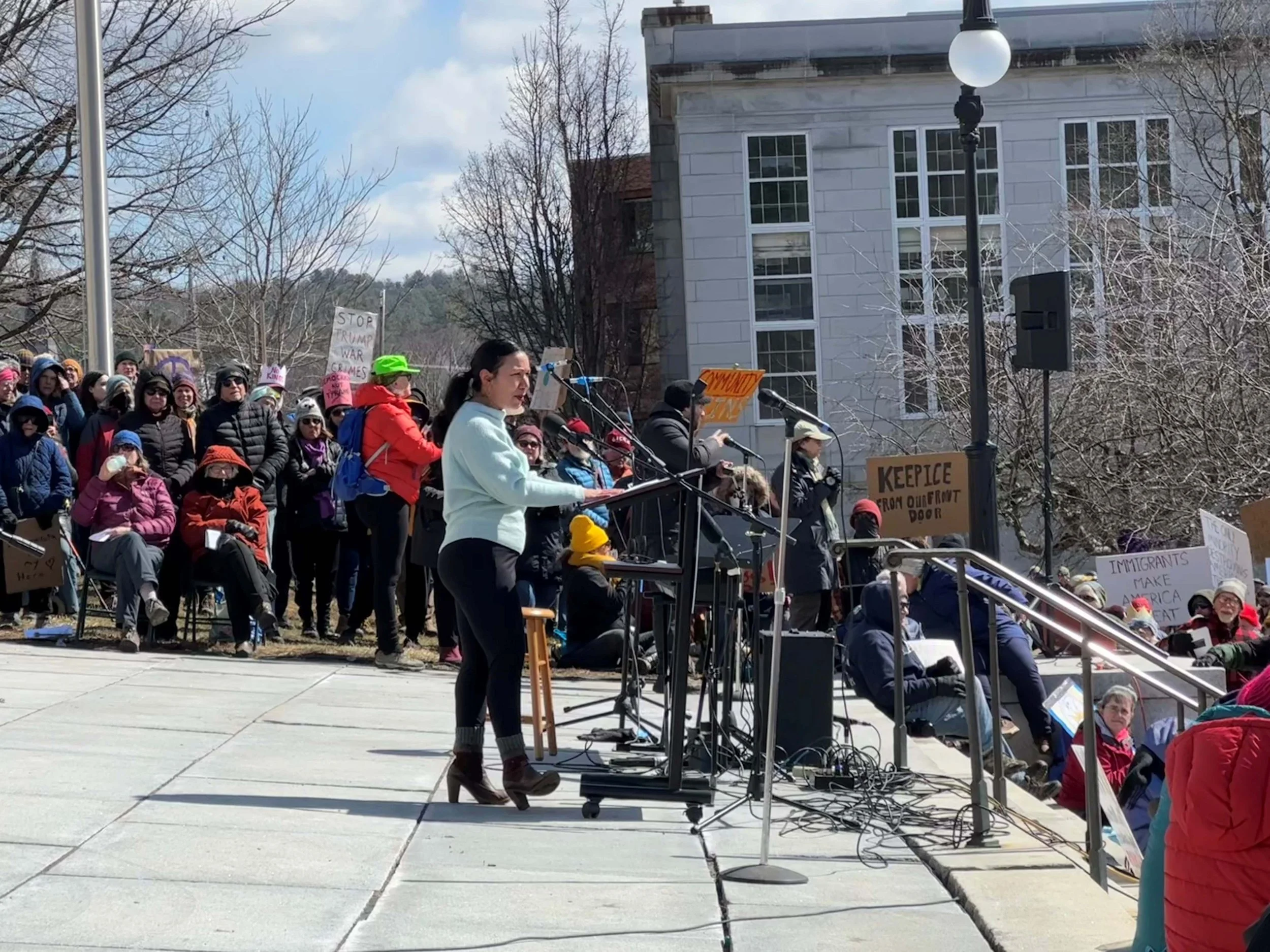 State Sen. Kesha Ram Hinsdale speaks. Photo by Lisa Scagliotti 
