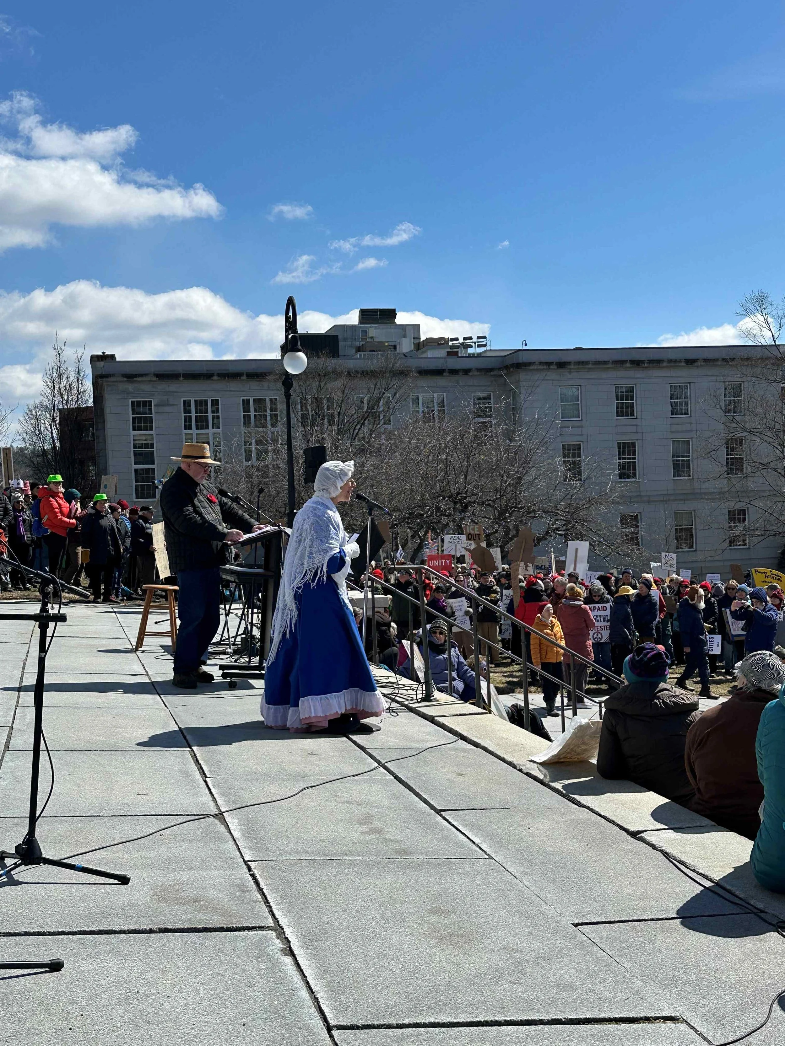  State curator David Schutz with an actor portraying Abigail Adams. Photo by Lisa Scagliotti 