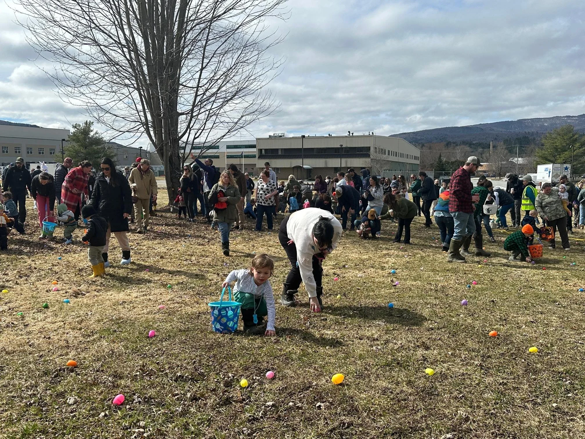   Parents can help the youngest egg-hunters as they learn how it works.&nbsp; Photo by Lisa Scagliotti  