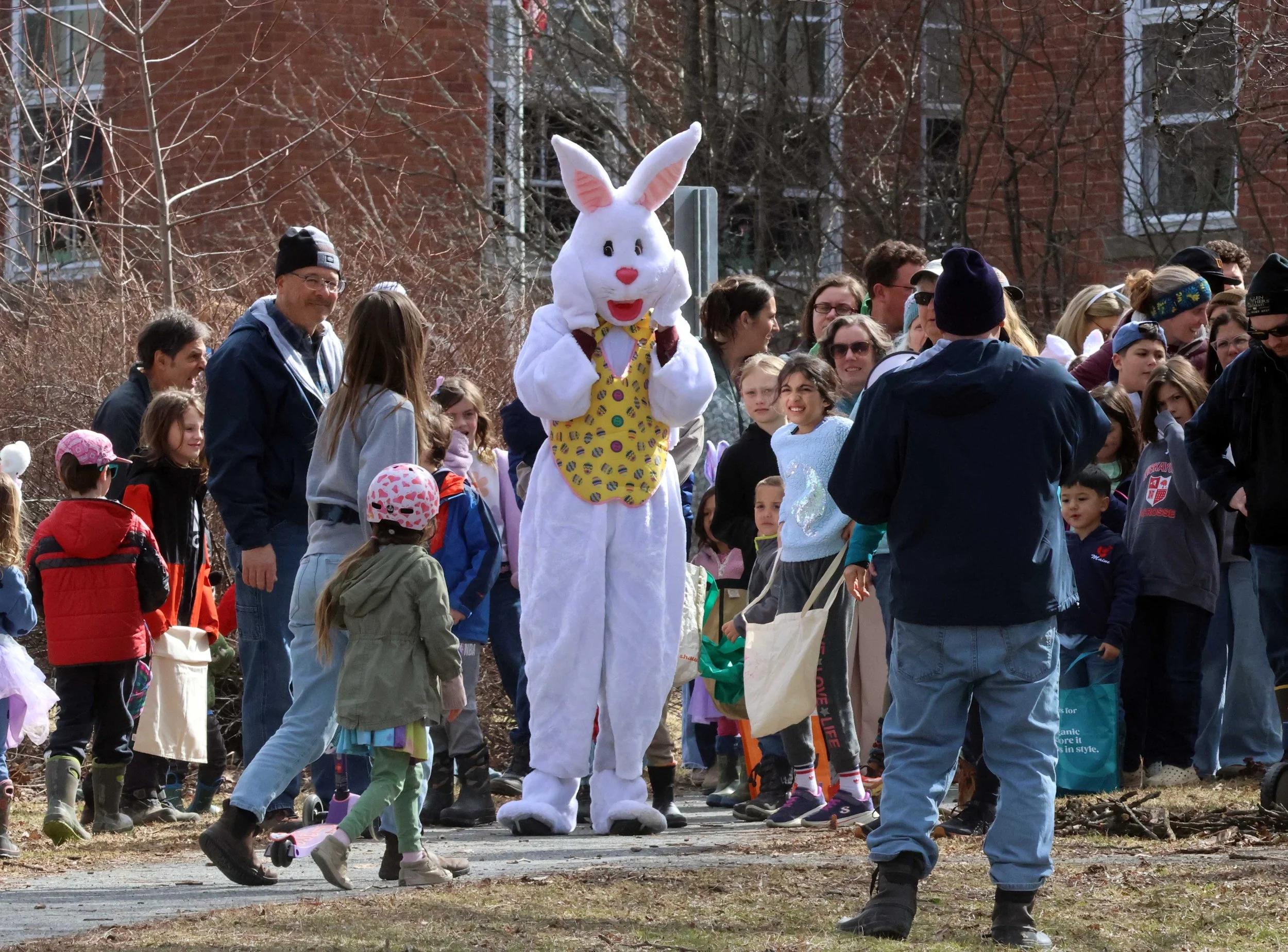   The Easter Bunny is impressed with the turnout. Photo by Gordon Miller  