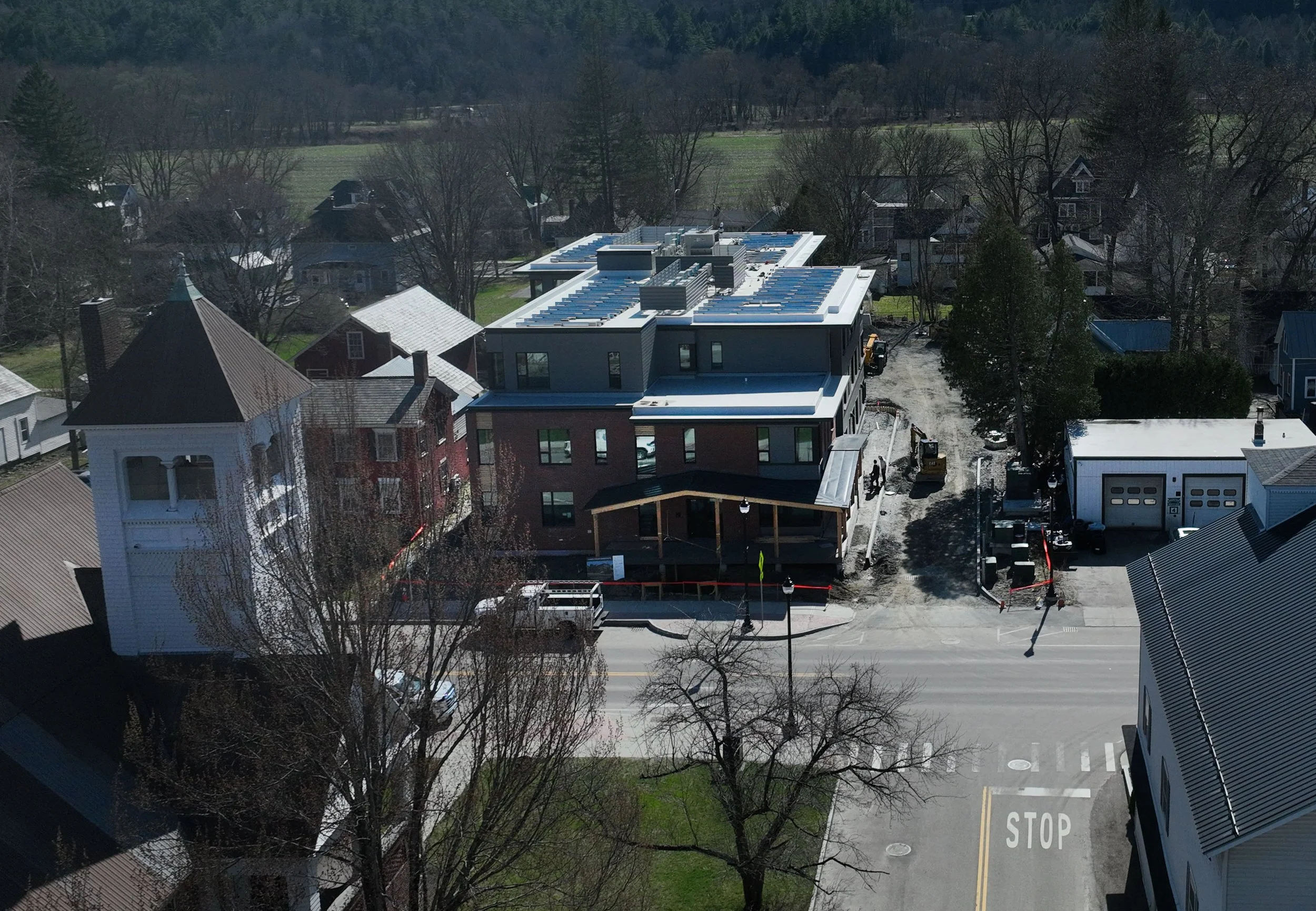  Marsh House sits across South Main Street from the Wesley United Methodist Chrurch (left). Photo by Gordon Miller  