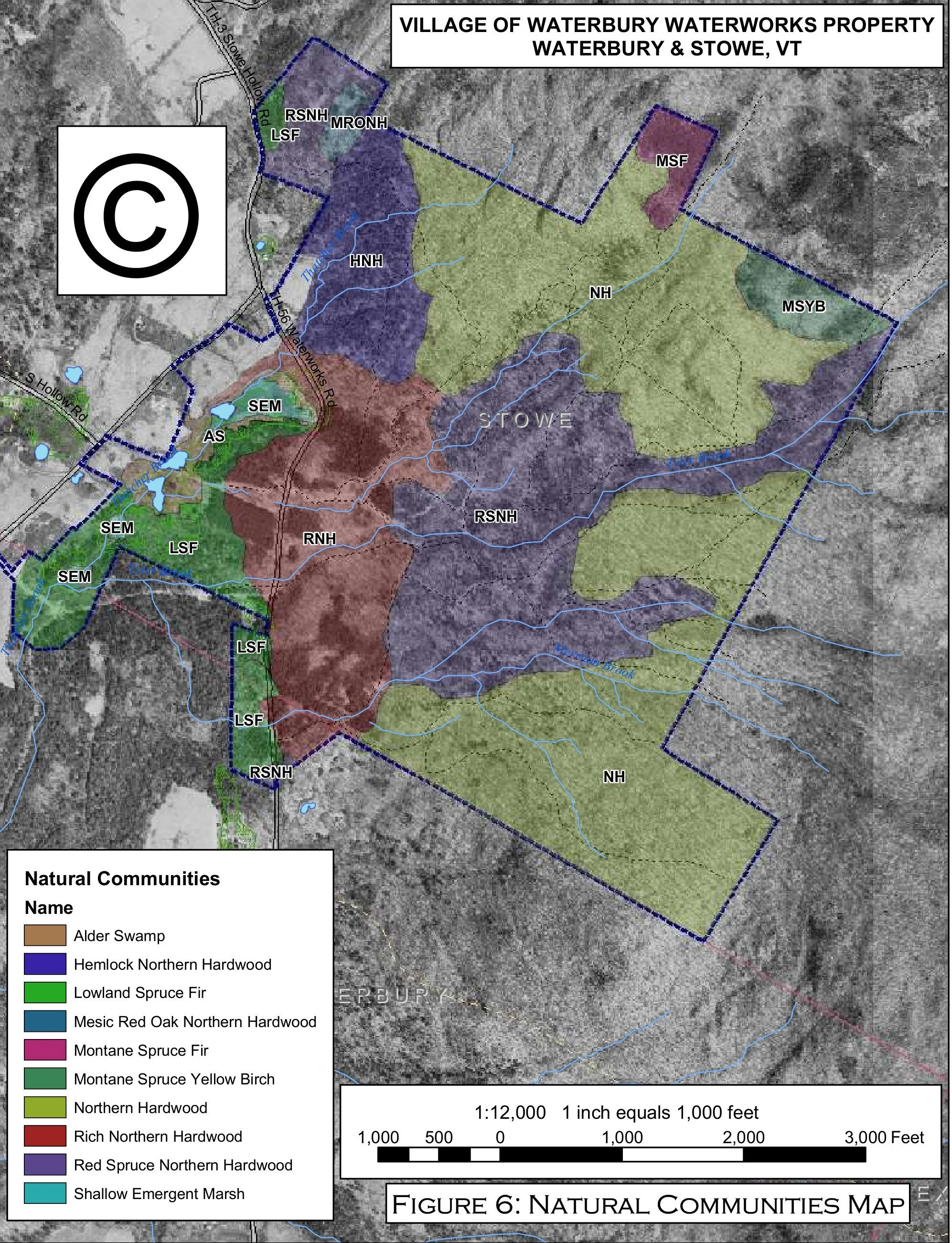   This map from the UVM Field Naturalist program shows natural features the class is highlighting.  