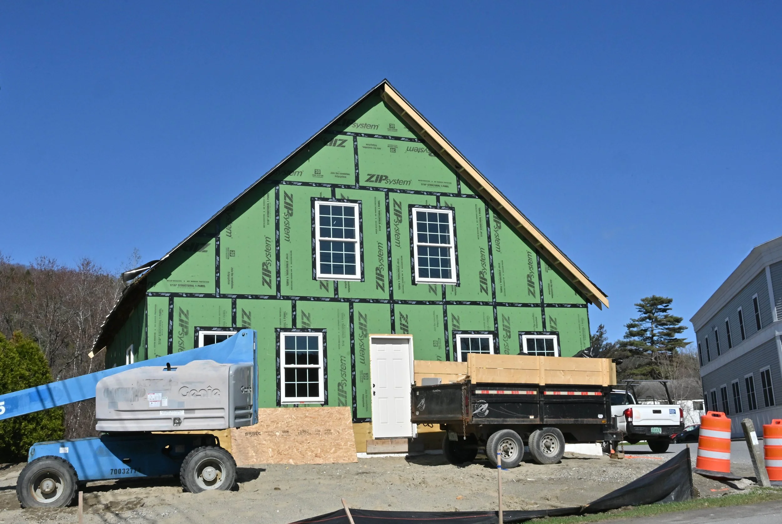   April 17: Exterior rehab continues on the Butler house. Photo by Gordon Miller  