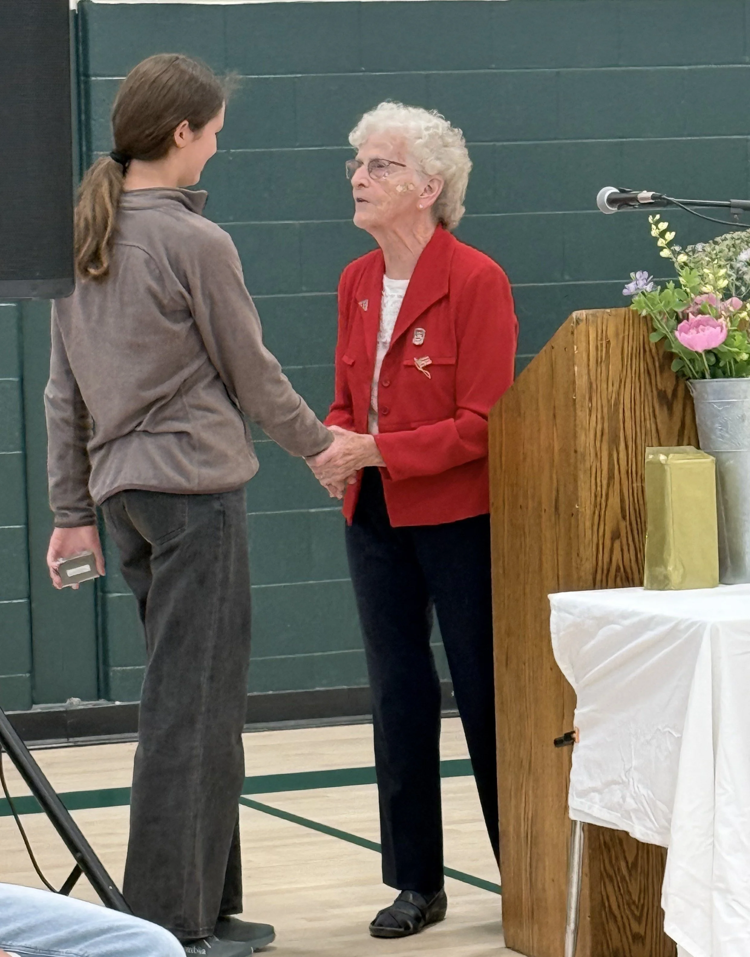  Siobhan Murman receives an American Legion Auxiliary Award. Photo by Meg Libby 