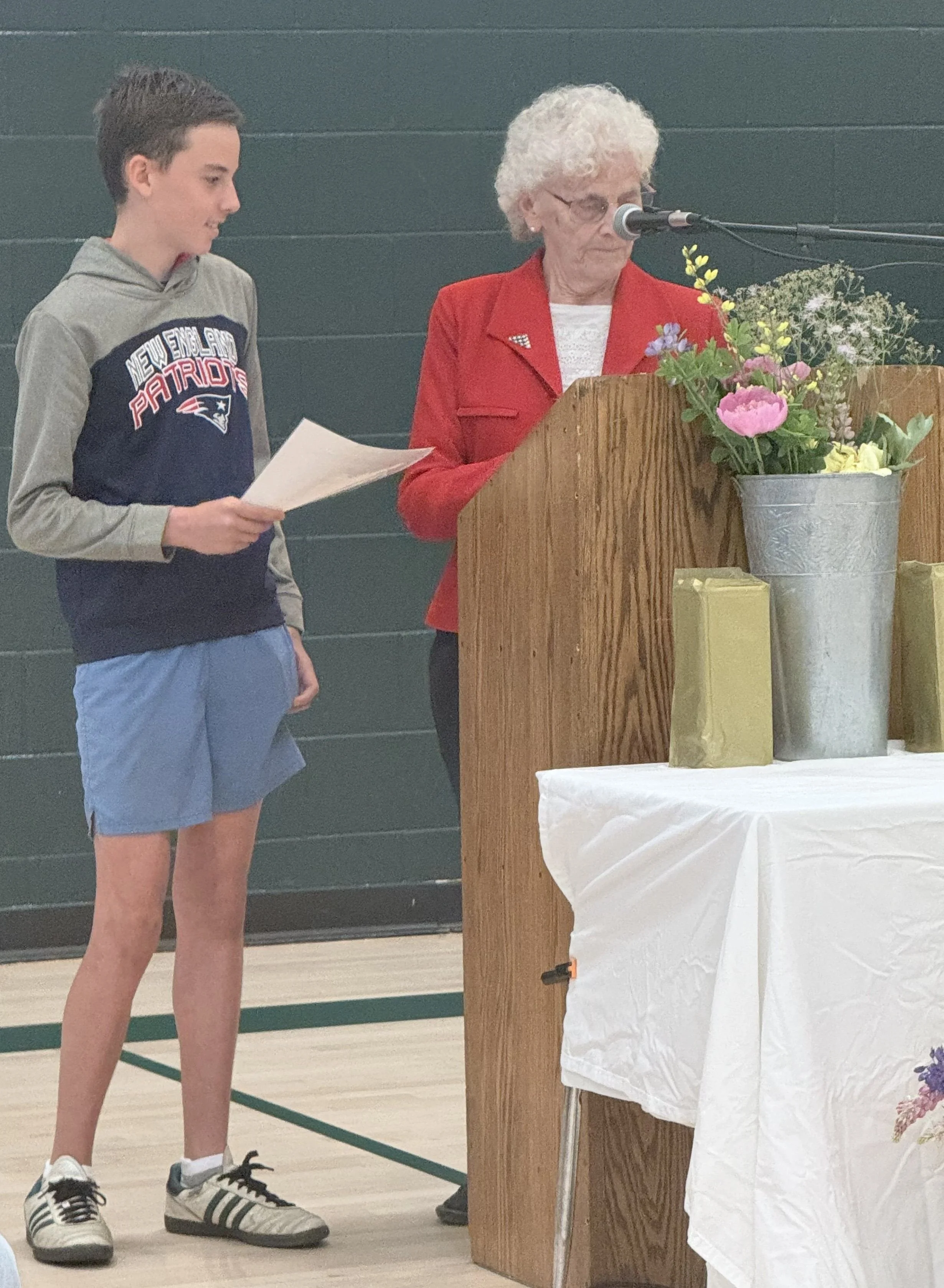  Jacob Rye receives an American Legion Auxiliary Award. Photo by Meg Libby 