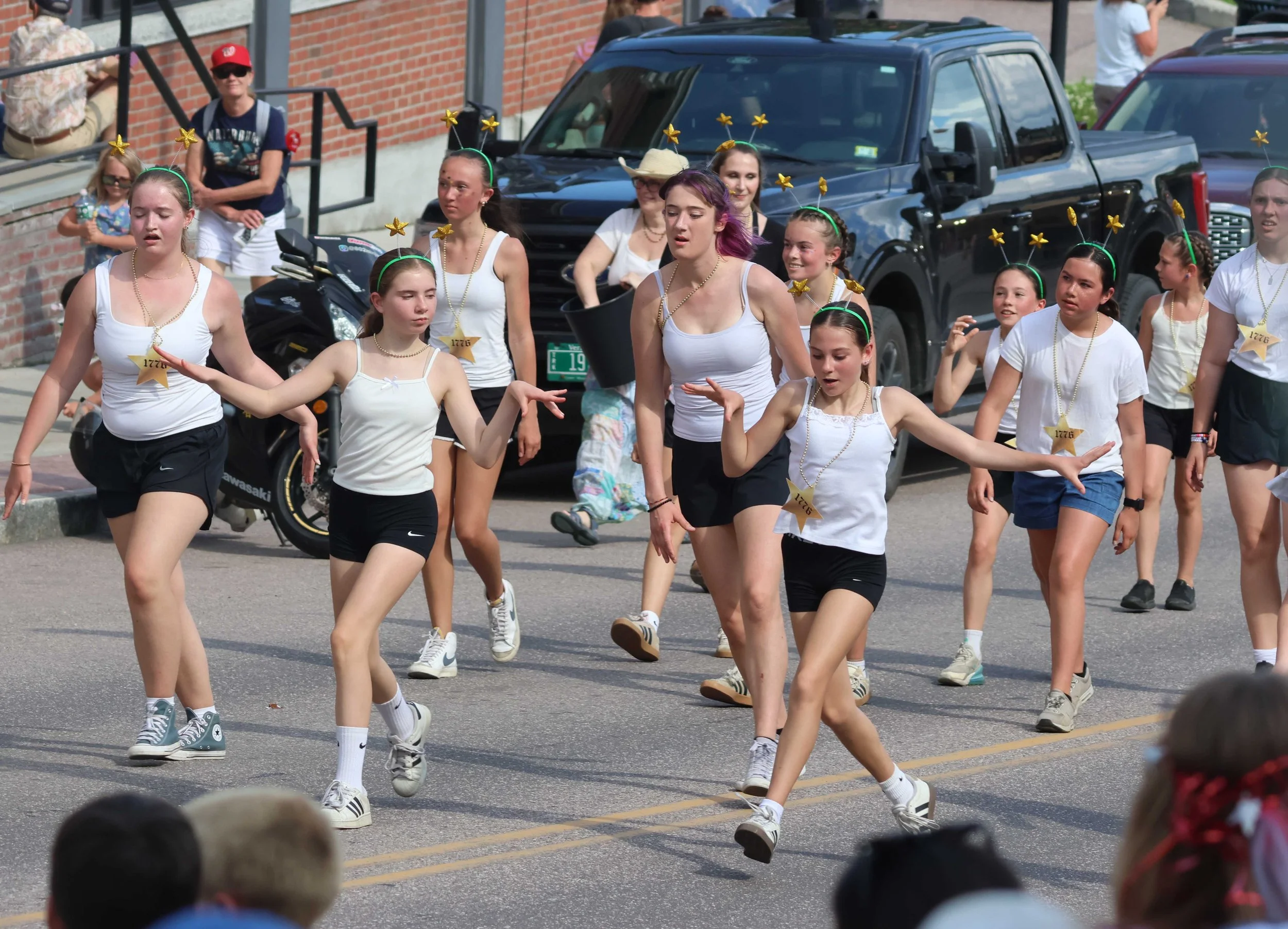  Green Mountain Performing Arts youth dancers performed to tunes from the musical Hamilton through the parade. Photo by Gordon Miller 