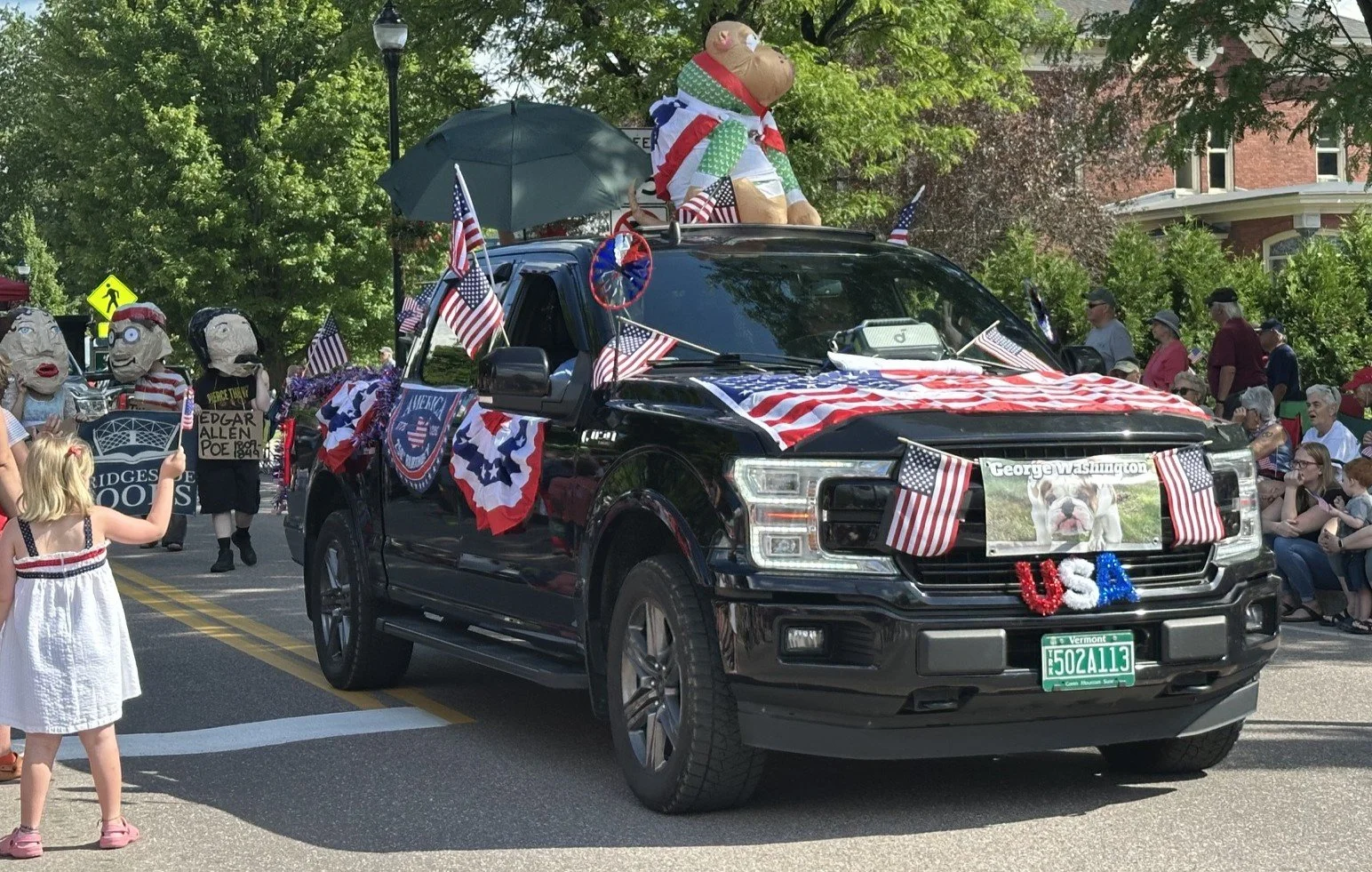  Waterbury canine George Washington and his humans joined the parade. Photo by Lisa Scagliotti 