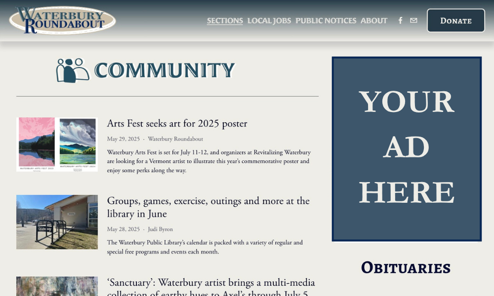 Advertising — Waterbury Roundabout