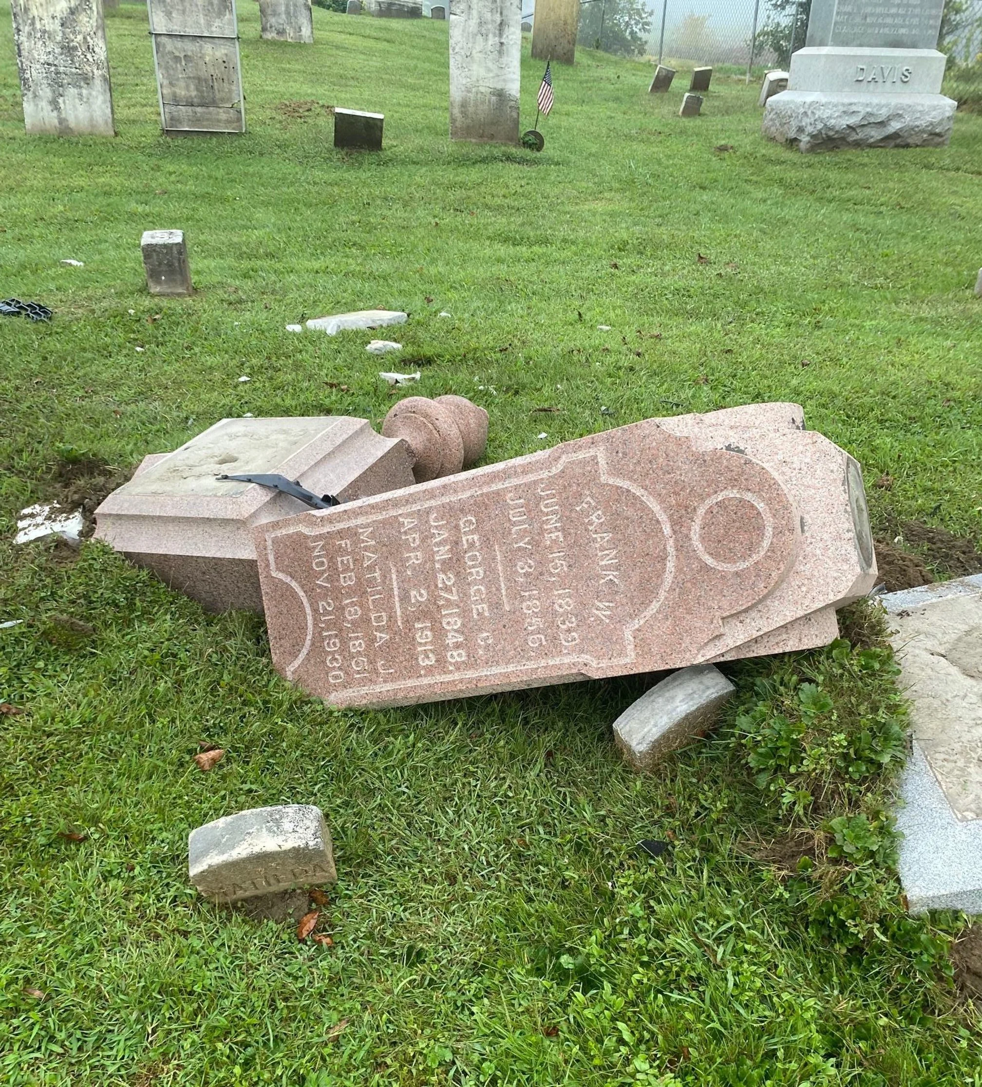 Moretown Cemeteries Commission looks to pick up the pieces after hitandrun damage — Waterbury