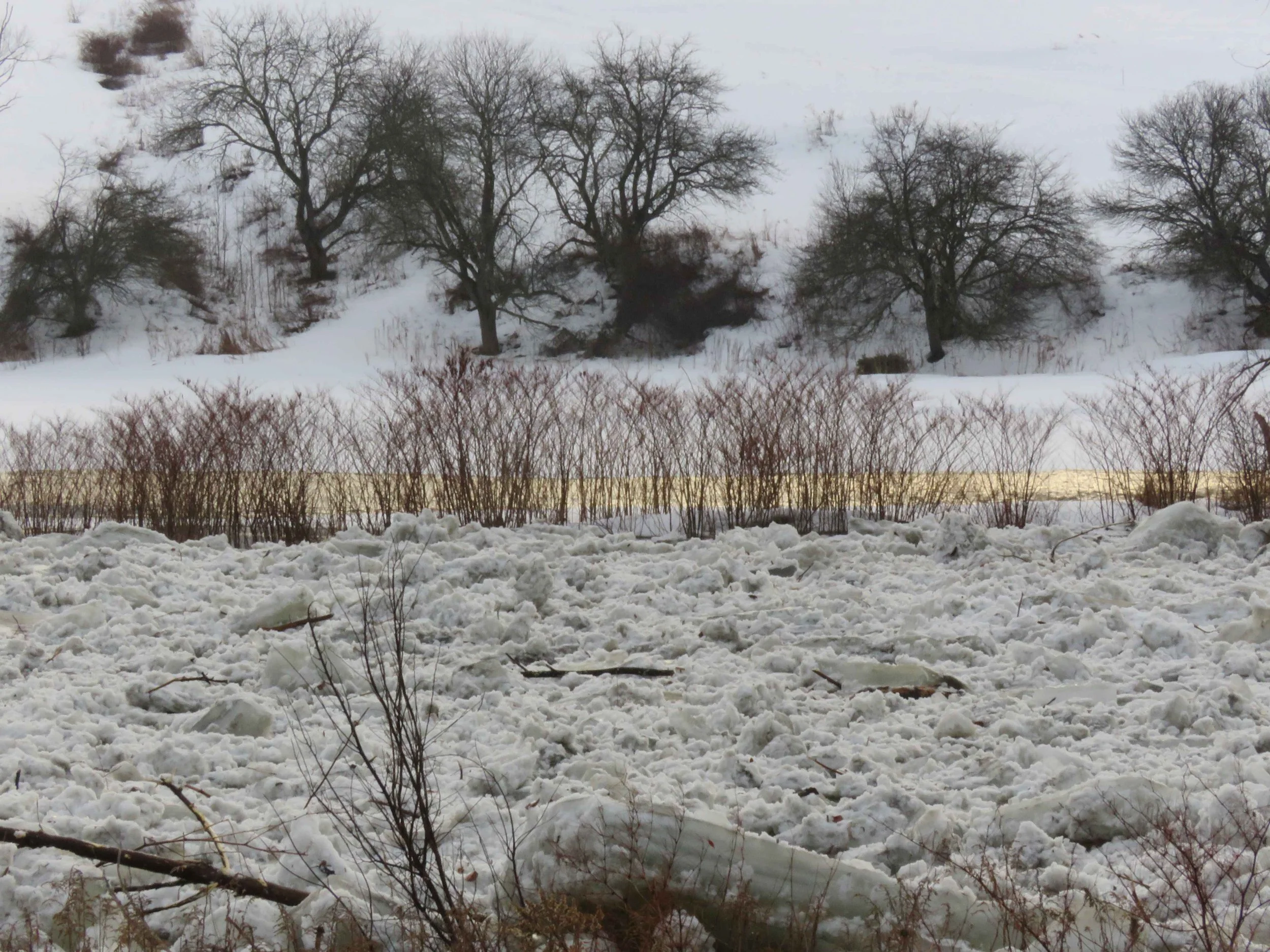 Mad River ice triggers flood warning