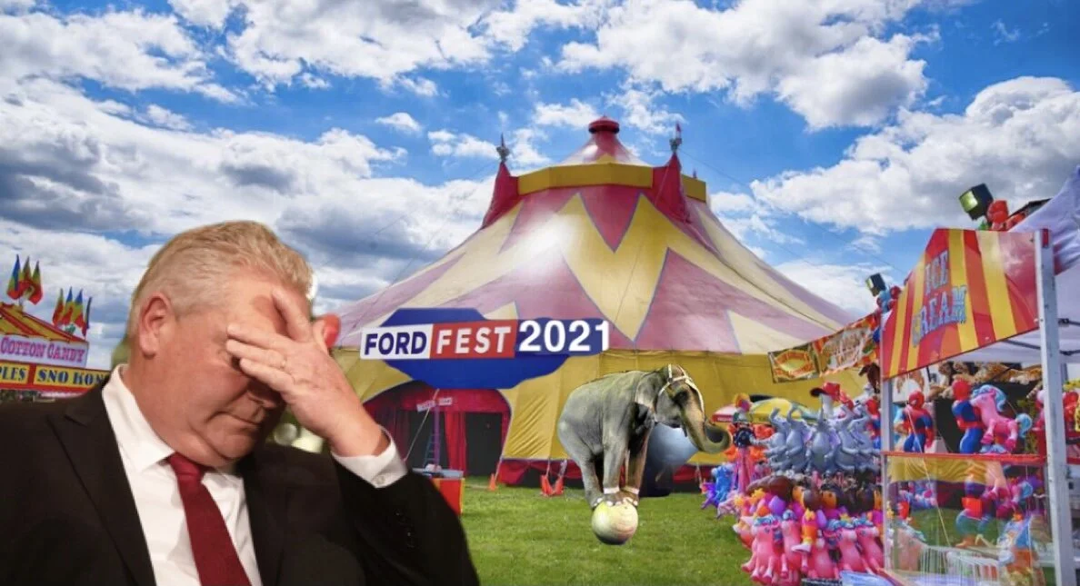 Doug Ford Worried Shipment of Elephants and Jugglers Won’t Arrive in Time for His Lockdown Announcement