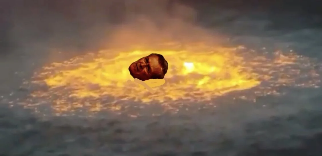 Donald Rumsfeld Attempts To Escape Hell Via Gulf Of Mexico