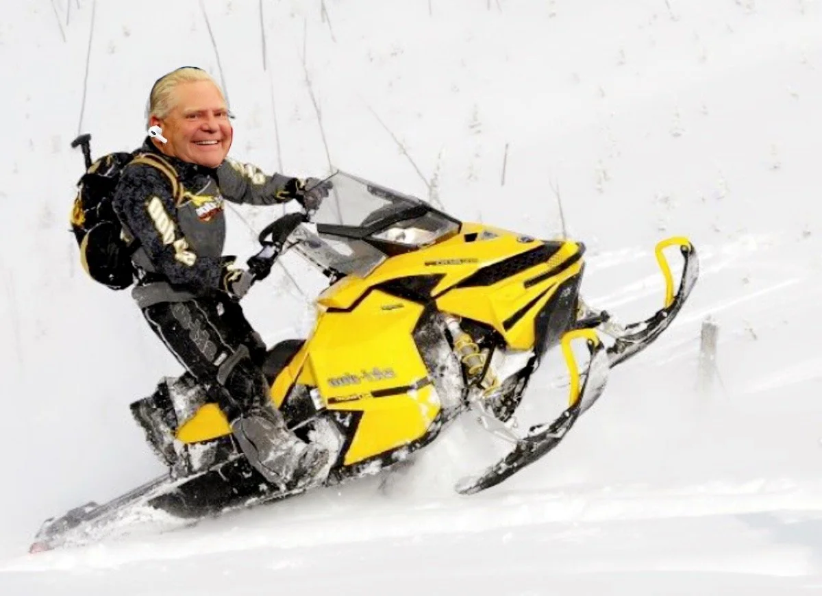 Ford Declares State Of Emergency Via Virtual Confrence Held On His Snowmobile