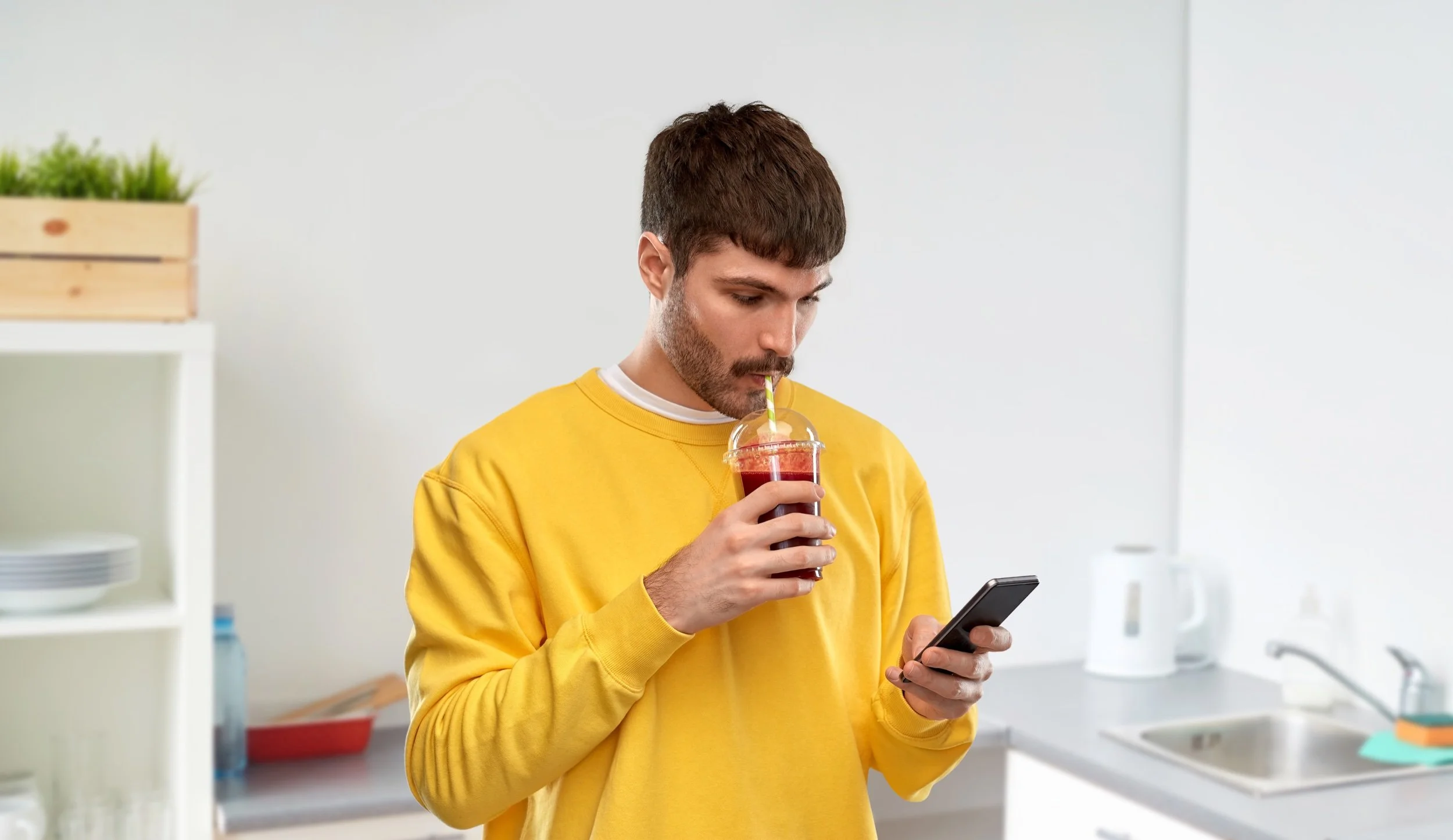 Man Completely Indifferent To Paper Straw