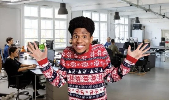 Report: Office Goofball Still Wearing Ugly Christmas Sweater Even Though Christmas Definitely Over